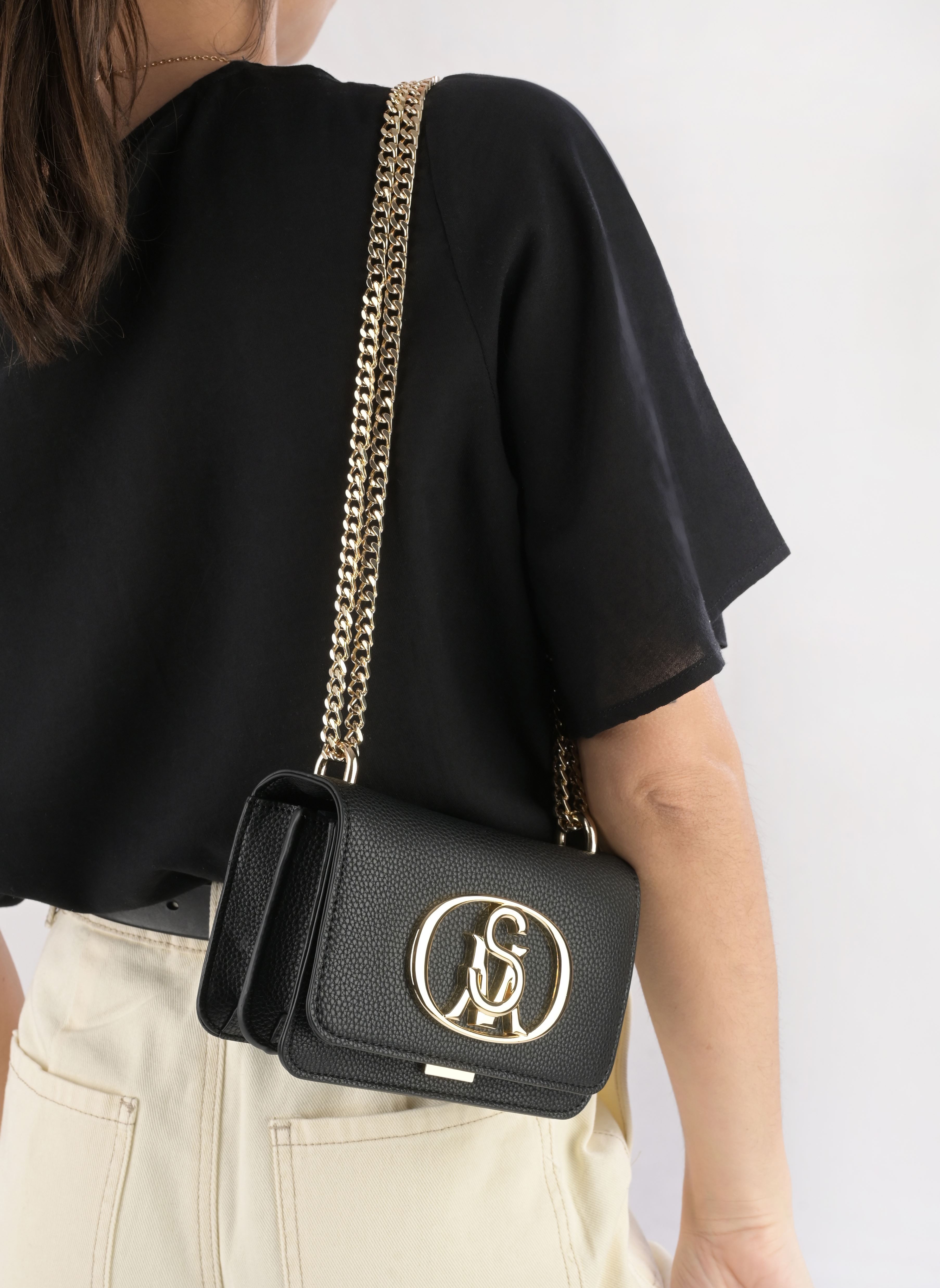 Sacs bandoulière Blyssa femme noir Steve Madden Sacs bandoulière Blyssa femme noir Black/gold