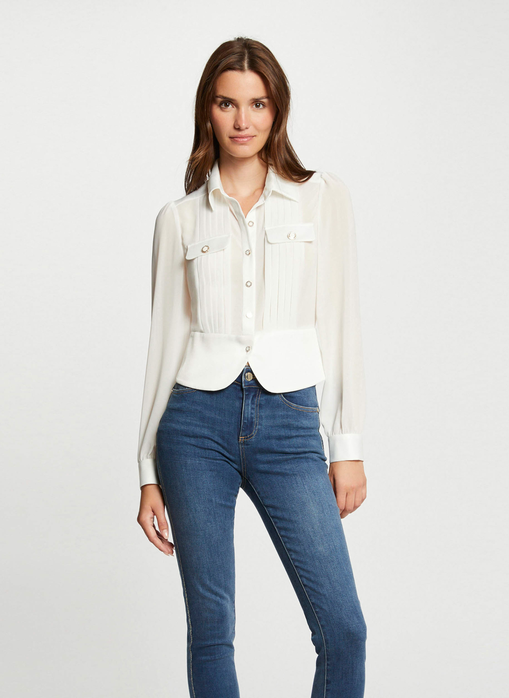 Chemises 232-CLOCLO femme blanc Morgan Chemises 232-CLOCLO femme blanc Blanc