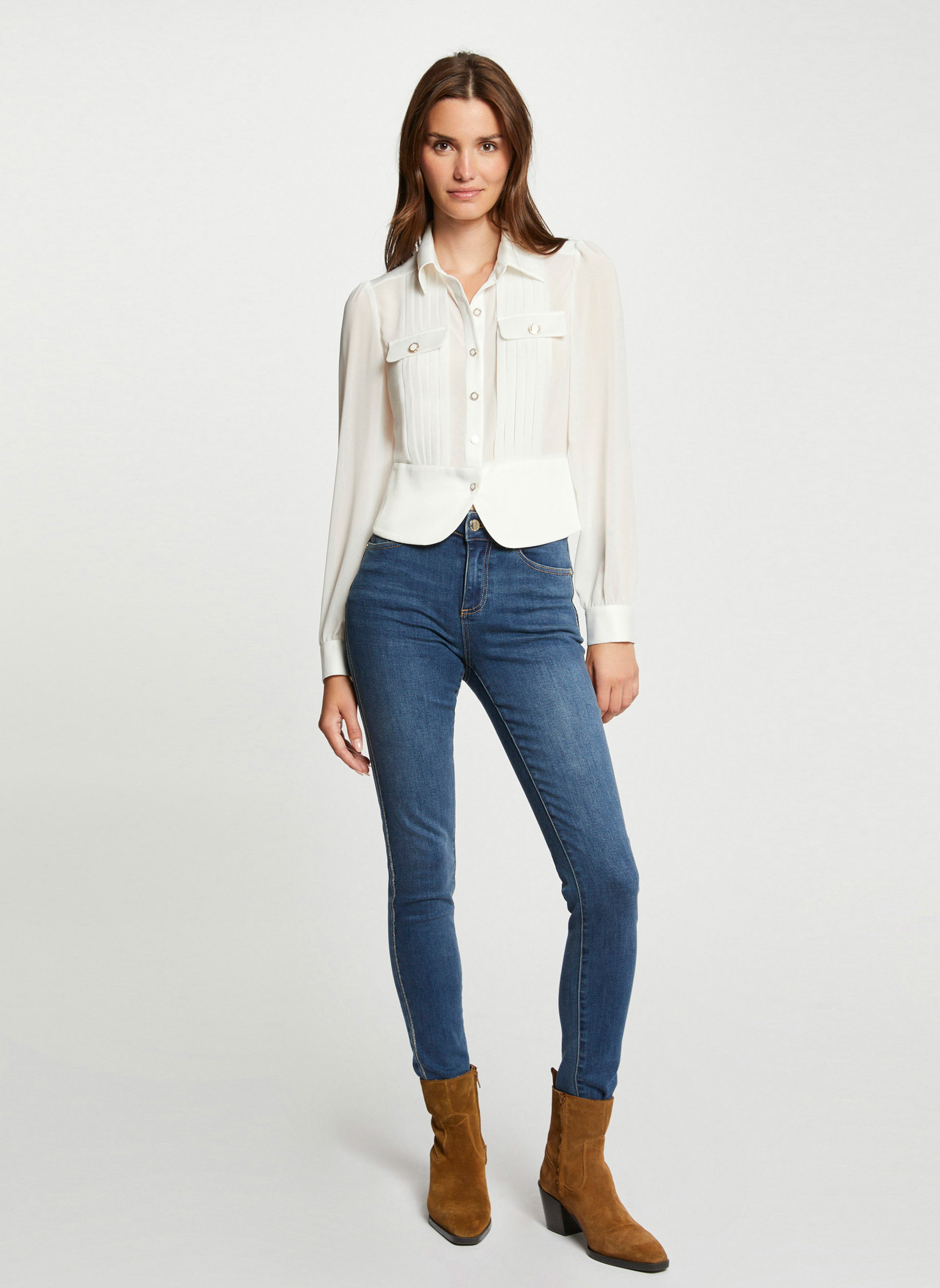 Chemises 232-CLOCLO femme blanc Morgan Chemises 232-CLOCLO femme blanc Blanc