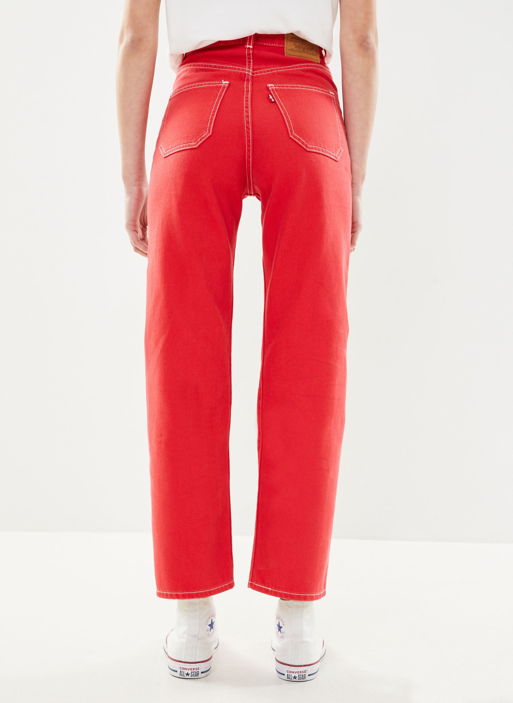 Wijde jeans / Flared Jeans Ribcage Patch Pocket dames rood Levi's Wijde jeans / Flared Jeans Ribcage Patch Pocket dames rood Script Red