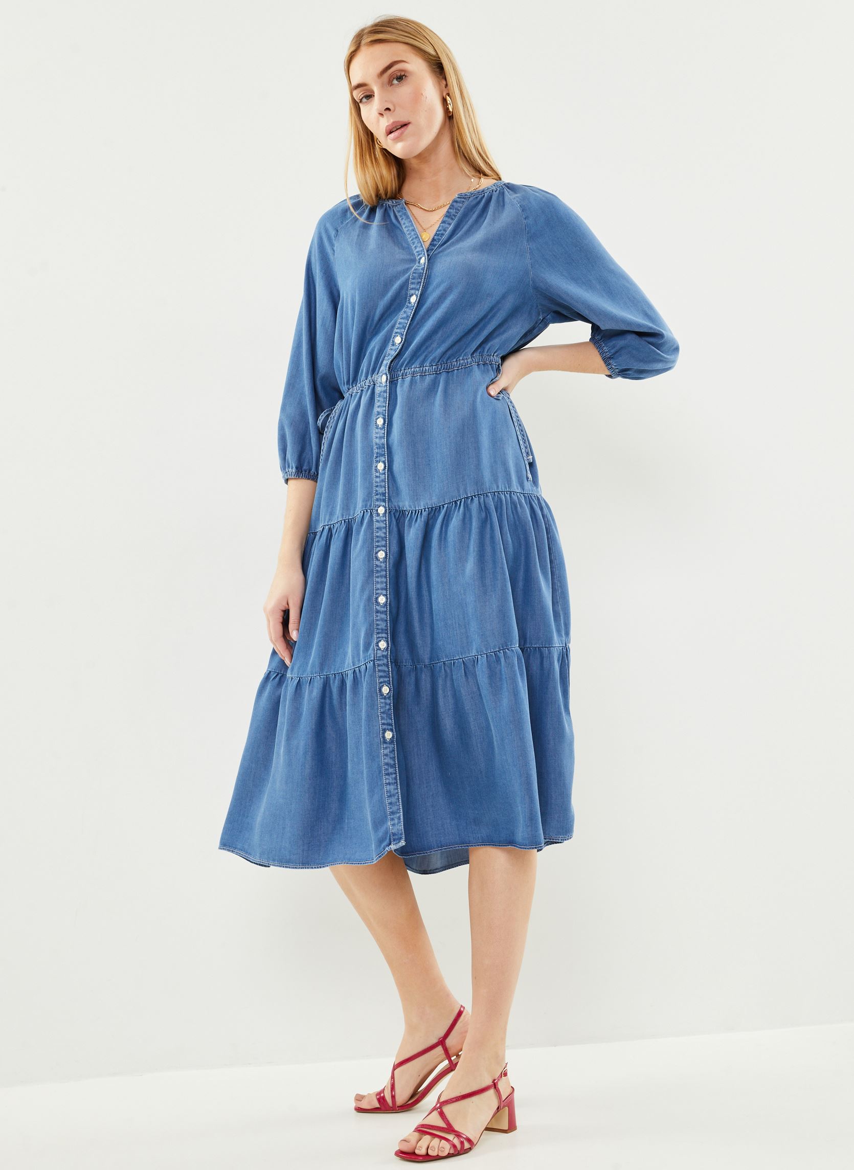 Kleider Cecile Midi Dress damen blau Levi's Kleider Cecile Midi Dress damen blau Paper Map 3