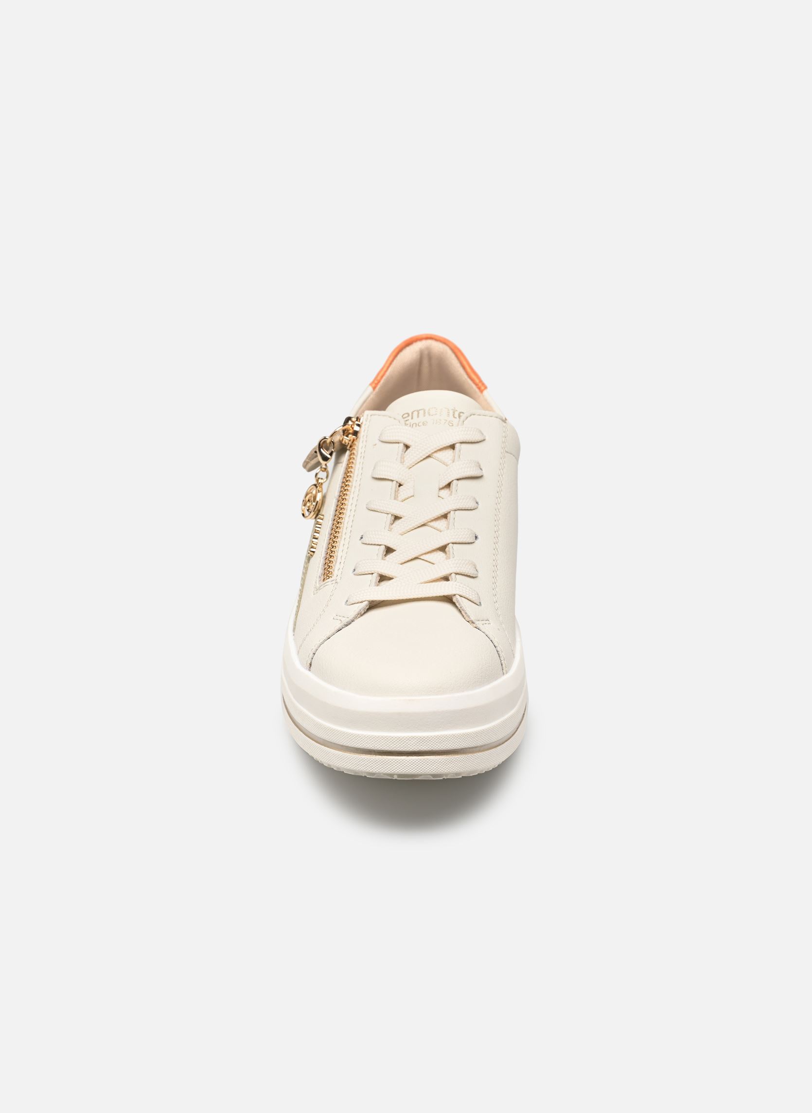 Sleehak sneakers D1C01 dames wit Remonte Sleehak sneakers D1C01 dames wit offwhite/salbei/muschel/orange