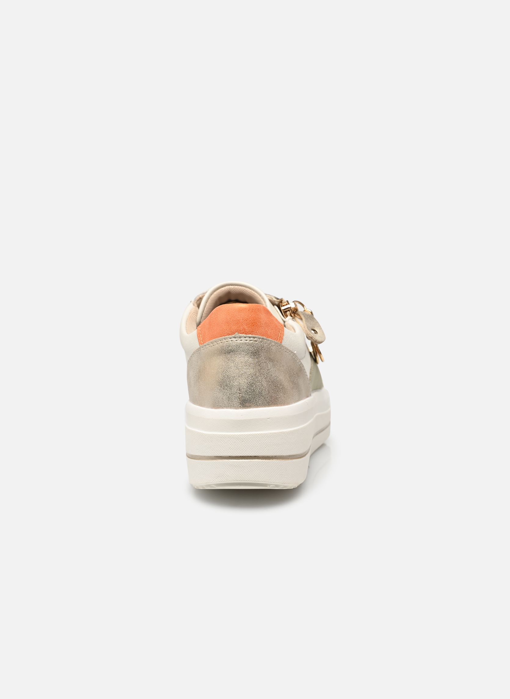 Sleehak sneakers D1C01 dames wit Remonte Sleehak sneakers D1C01 dames wit offwhite/salbei/muschel/orange