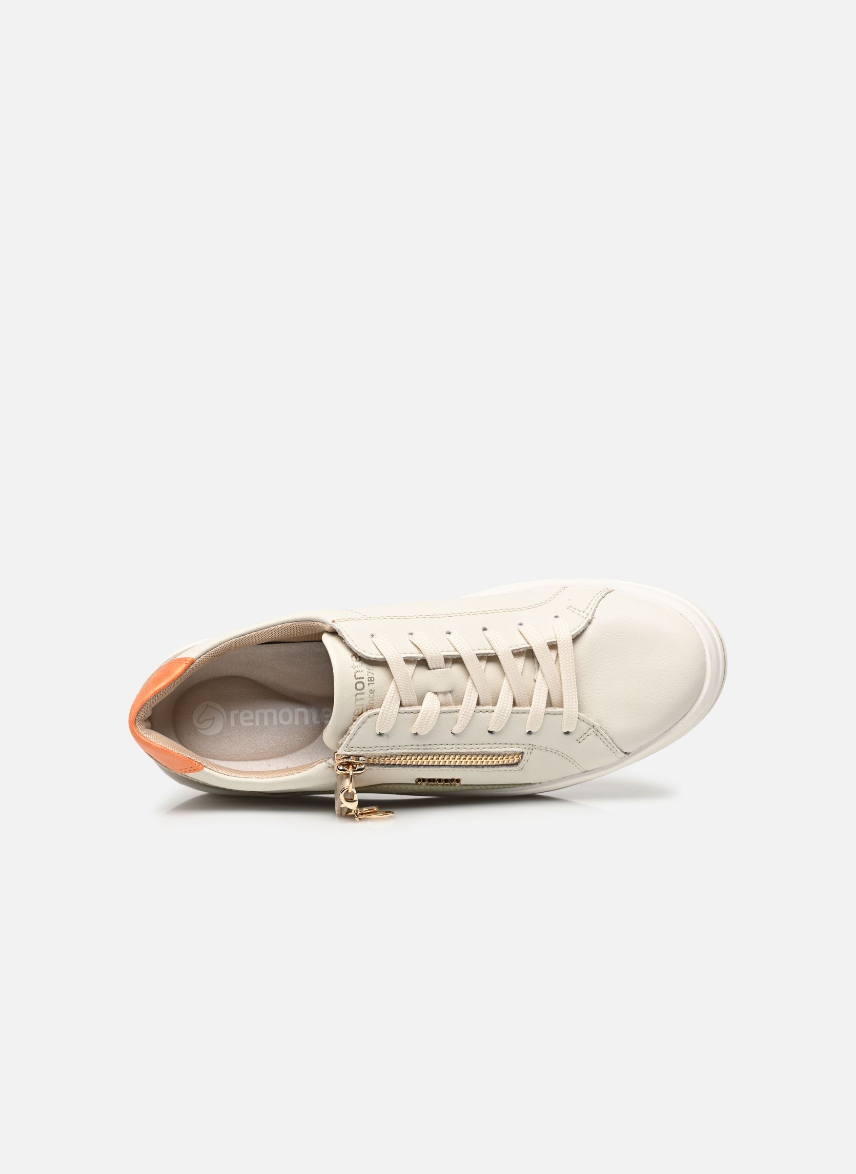Sleehak sneakers D1C01 dames wit Remonte Sleehak sneakers D1C01 dames wit offwhite/salbei/muschel/orange