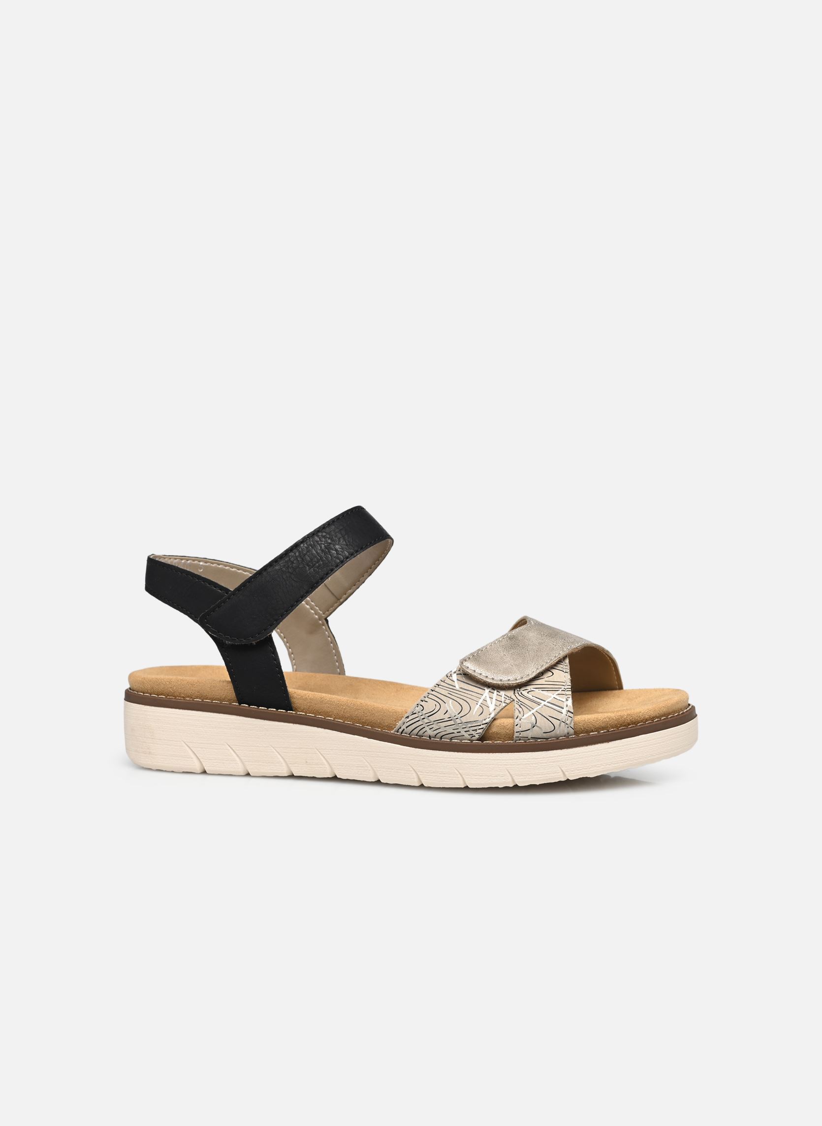 Sandali piatti D2049 donna nero Remonte Sandali piatti D2049 donna nero BEIGE COMBINE