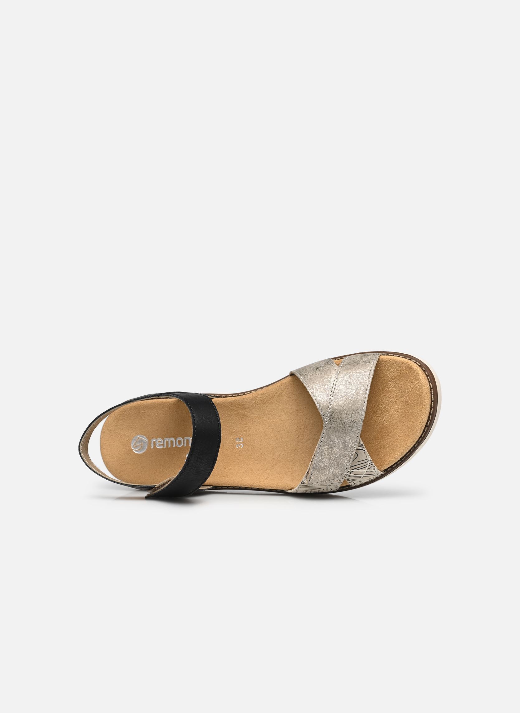 Sandali piatti D2049 donna nero Remonte Sandali piatti D2049 donna nero BEIGE COMBINE