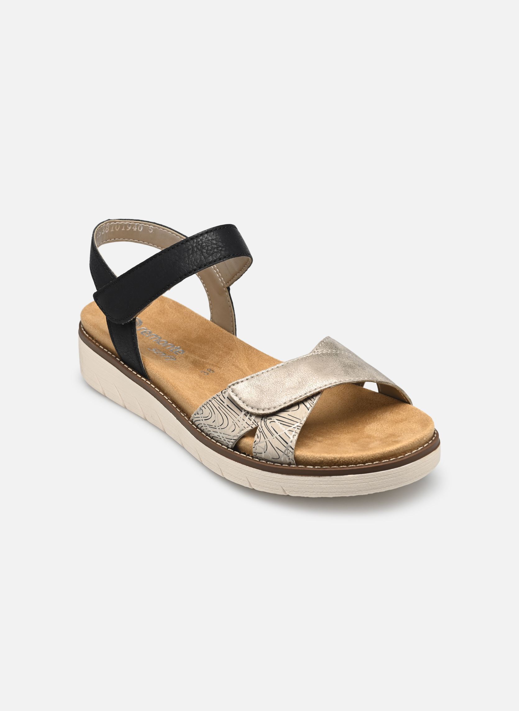 Sandali piatti D2049 donna nero Remonte Sandali piatti D2049 donna nero BEIGE COMBINE