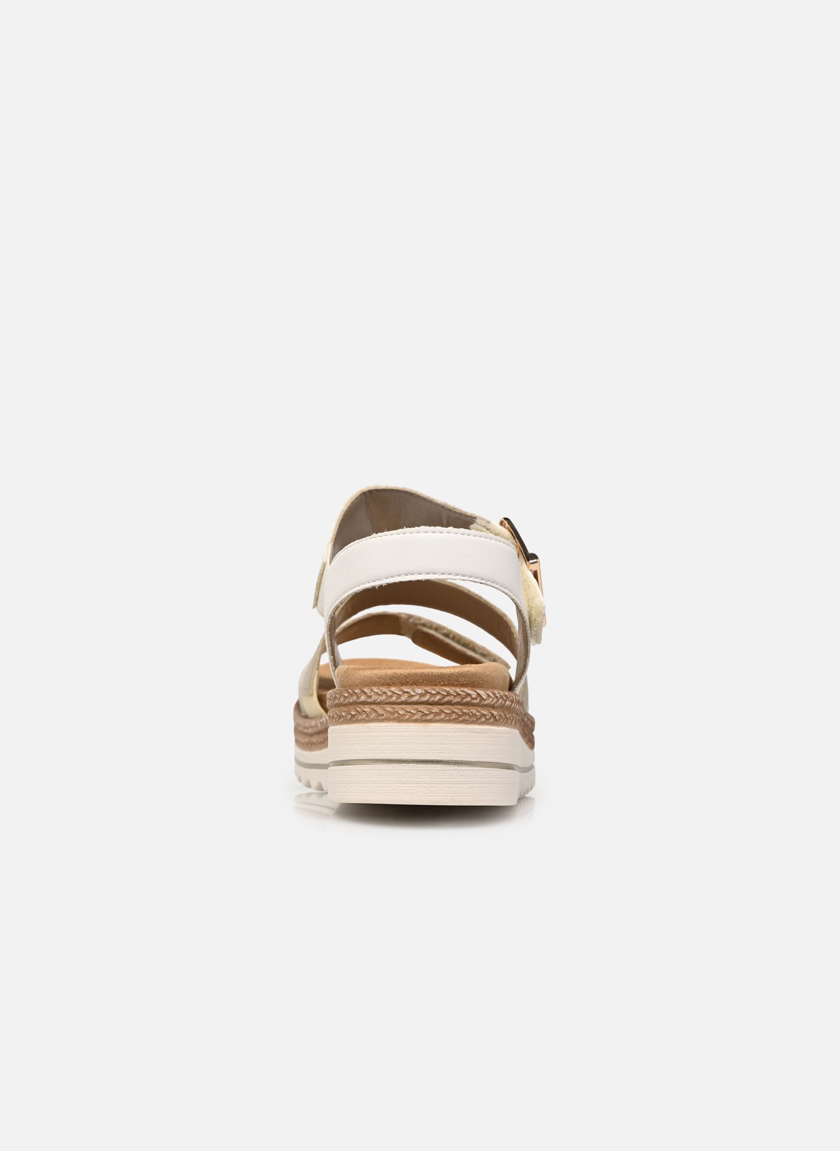 Sandales compensées et plateformes D0Q55 femme blanc Remonte Sandales compensées et plateformes D0Q55 femme blanc MUSCHEL/PALEGOLD/OFFWHITE