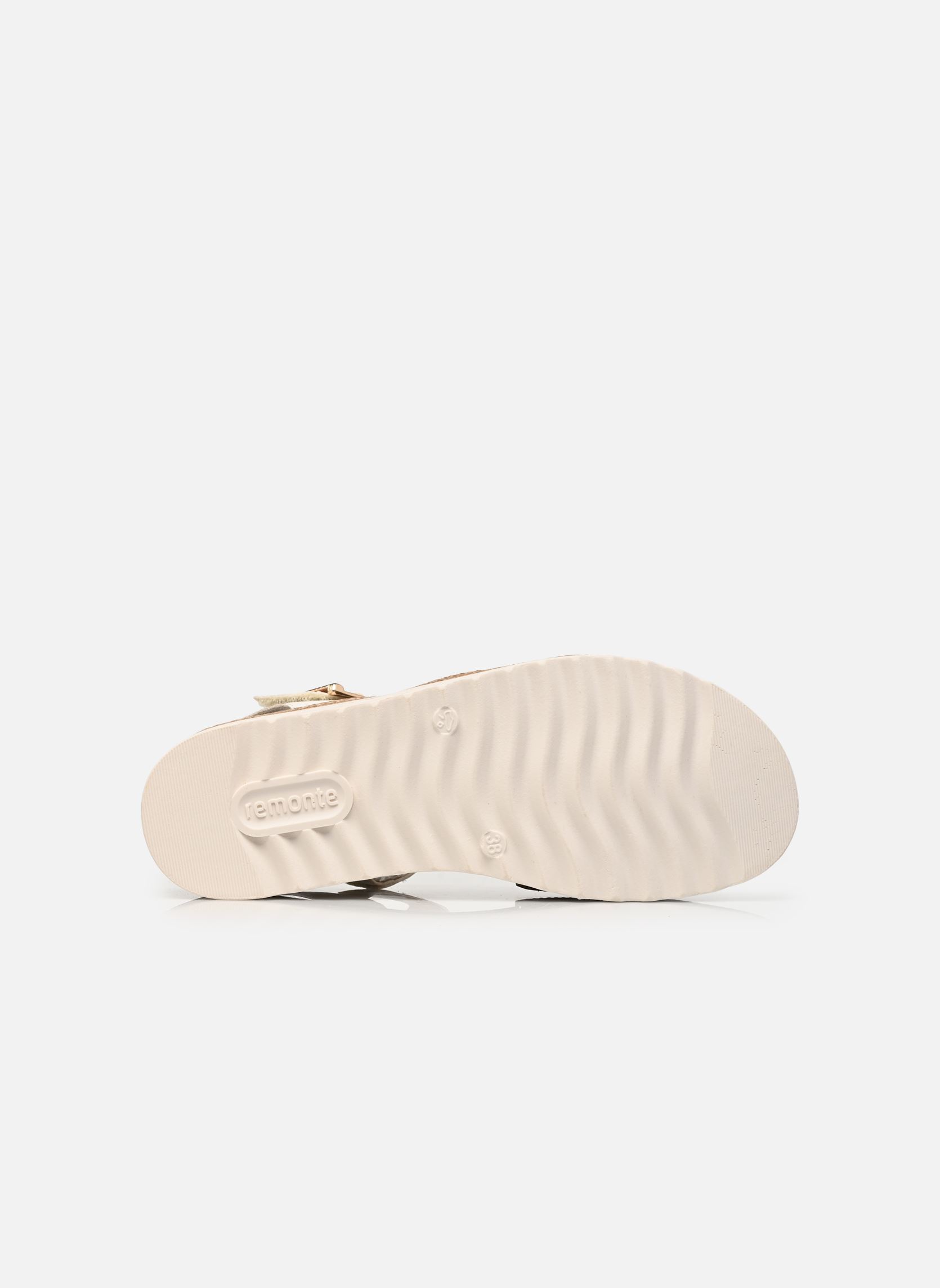 Sandales compensées et plateformes D0Q55 femme blanc Remonte Sandales compensées et plateformes D0Q55 femme blanc MUSCHEL/PALEGOLD/OFFWHITE