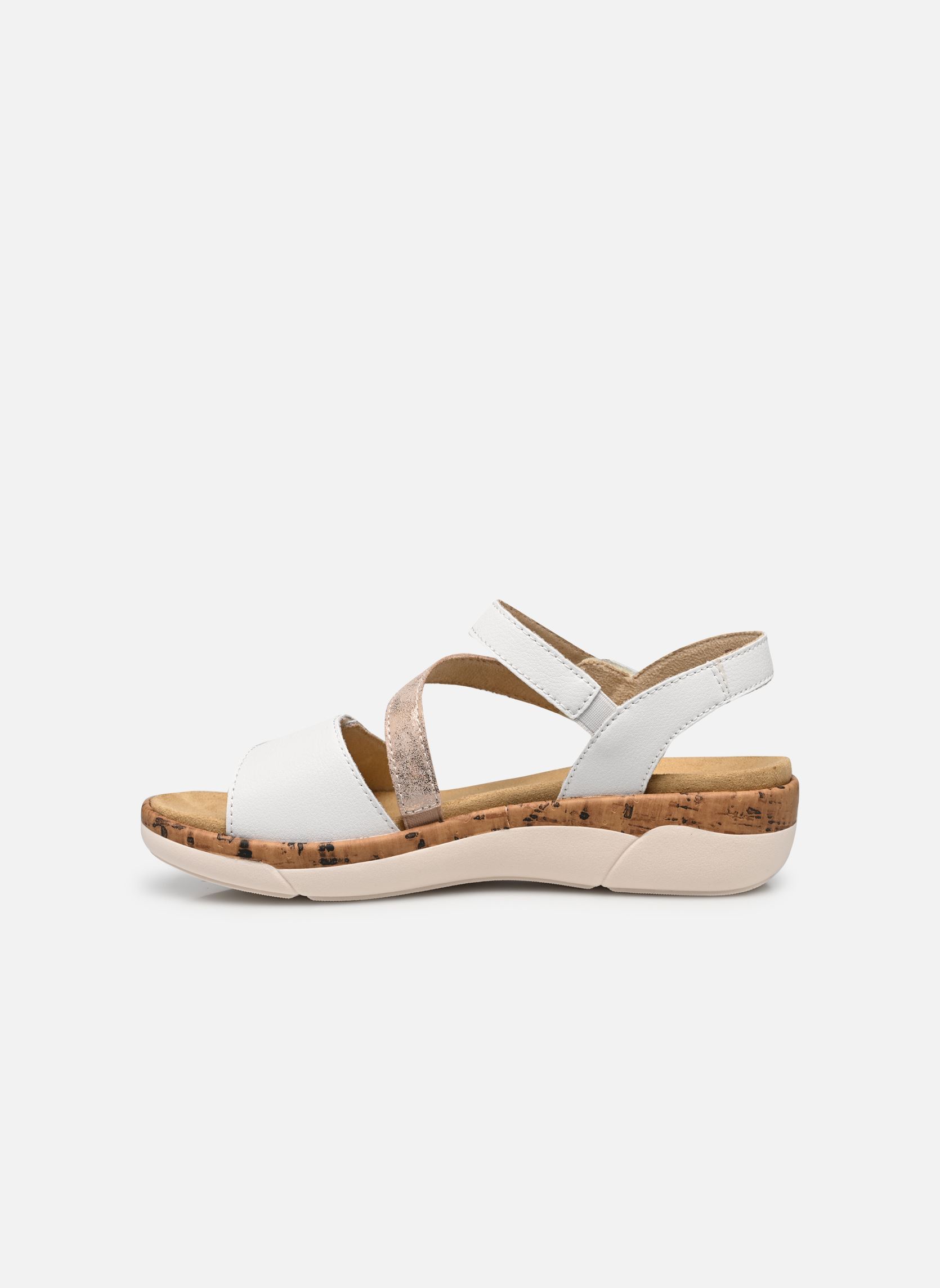 Sandales compensées et plateformes R6860 femme blanc Remonte Sandales compensées et plateformes R6860 femme blanc WEISS/ROSEGOLD/WEISS