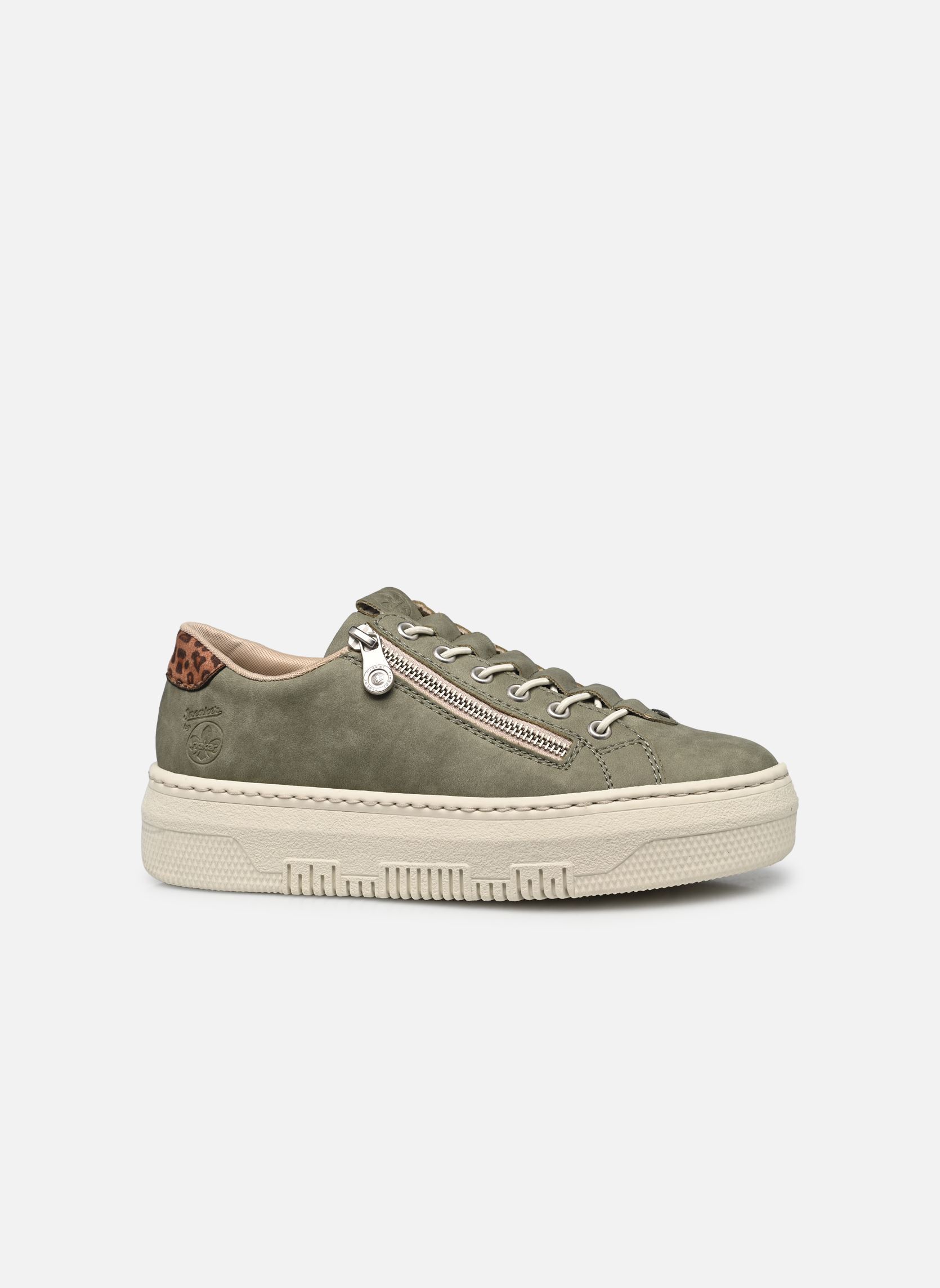 Baskets compensées M1952 femme vert Rieker Baskets compensées M1952 femme vert schilf/leo-nuss