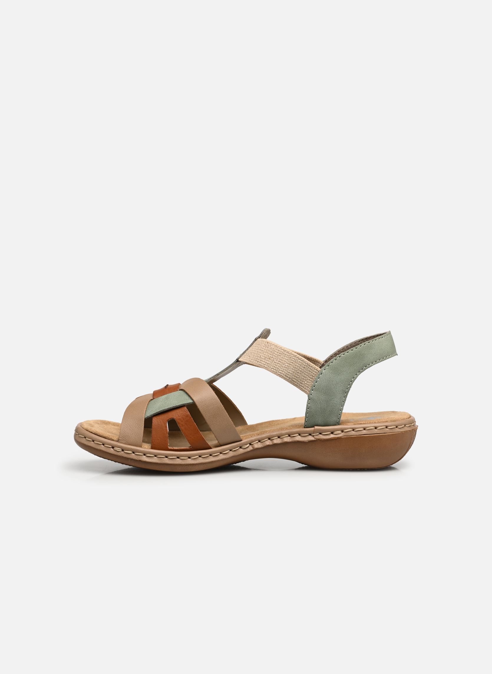 Sandales plates 65918 femme multicolore Rieker Sandales plates 65918 femme multicolore MINT/CAYENNE/BEIGE