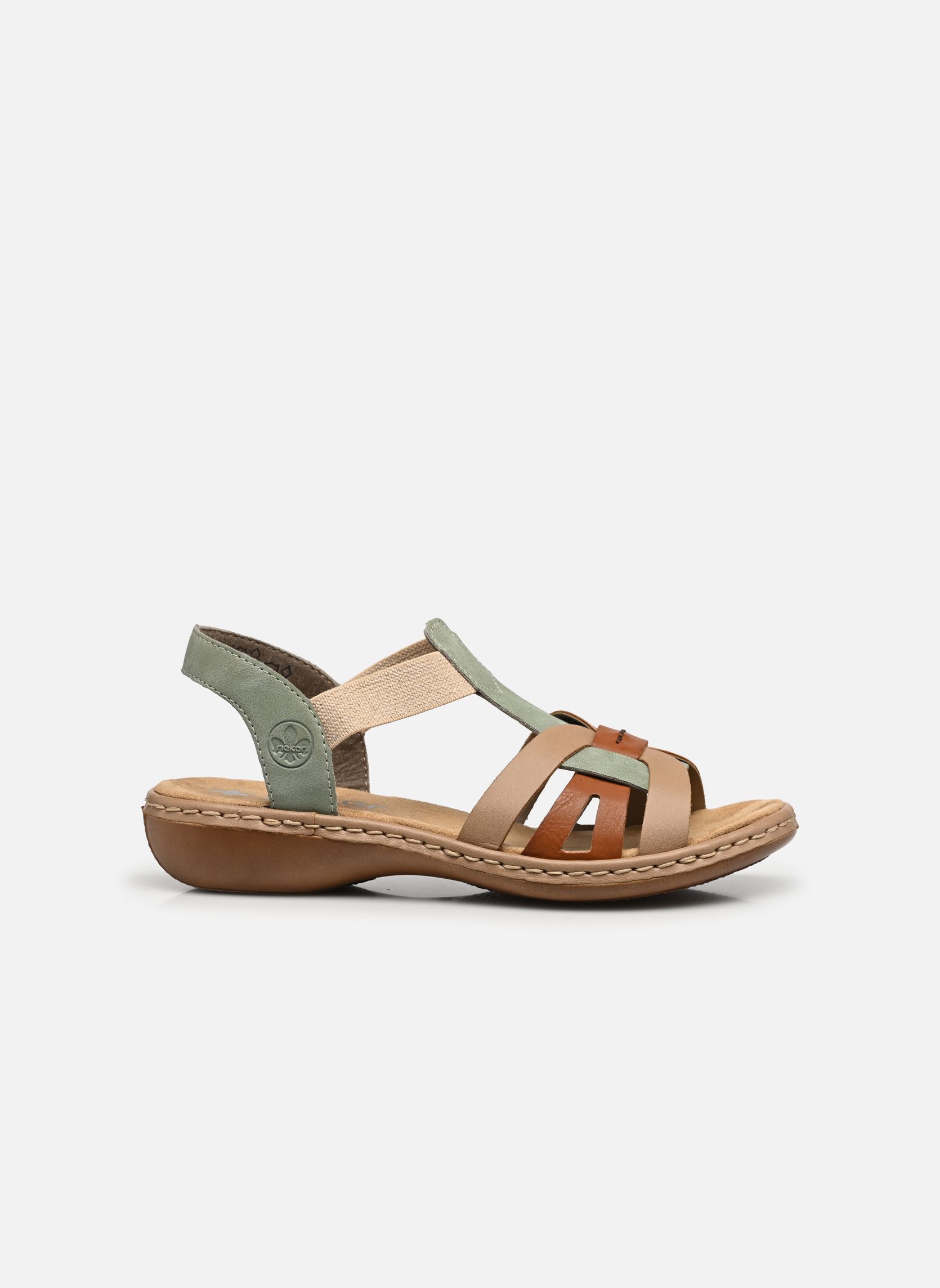 Sandales plates 65918 femme multicolore Rieker Sandales plates 65918 femme multicolore MINT/CAYENNE/BEIGE