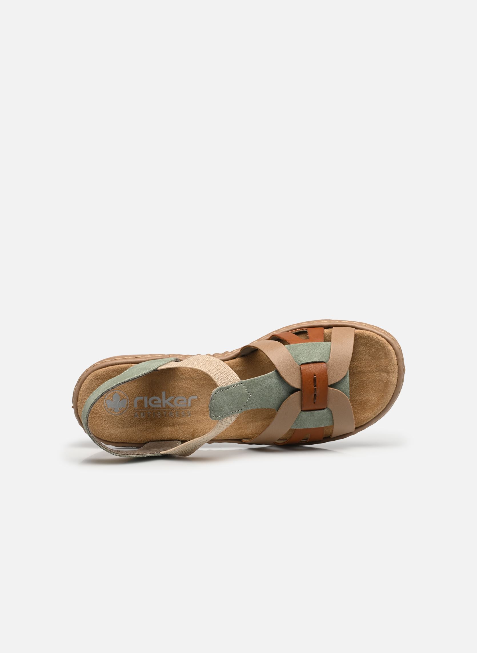 Sandales plates 65918 femme multicolore Rieker Sandales plates 65918 femme multicolore MINT/CAYENNE/BEIGE