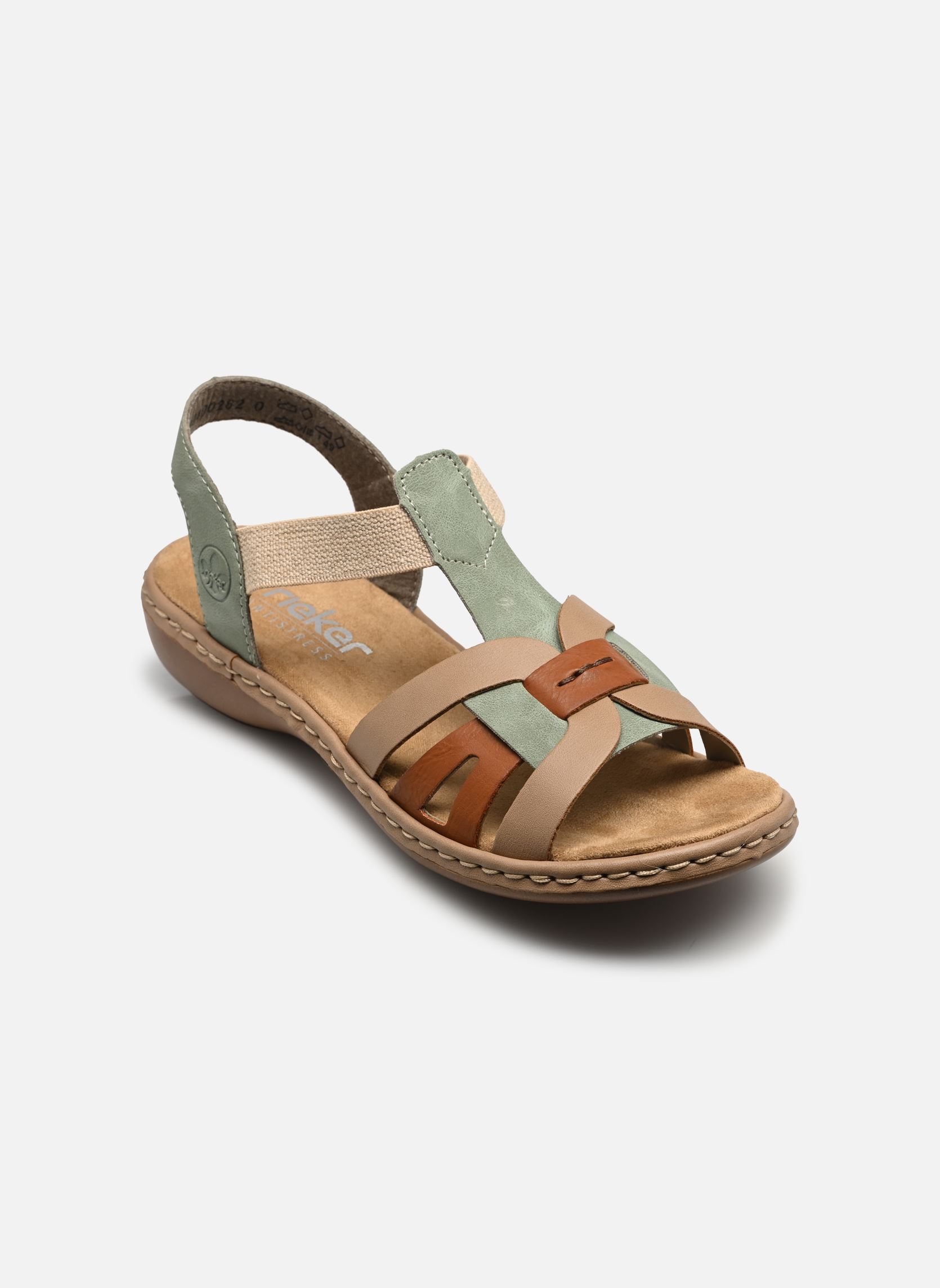 Sandales plates 65918 femme multicolore Rieker Sandales plates 65918 femme multicolore MINT/CAYENNE/BEIGE