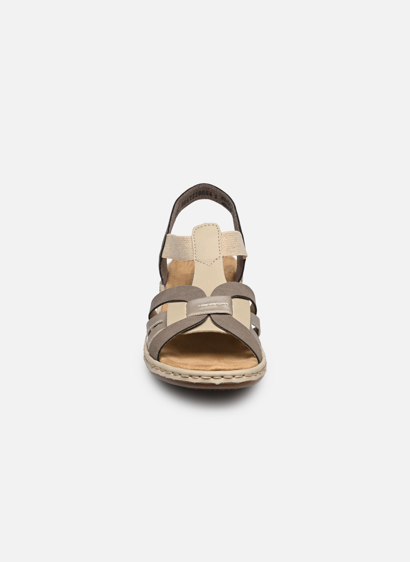 Sandales plates 65918 femme beige Rieker Sandales plates 65918 femme beige LEHM/CHAMPAGNER/KIESEL