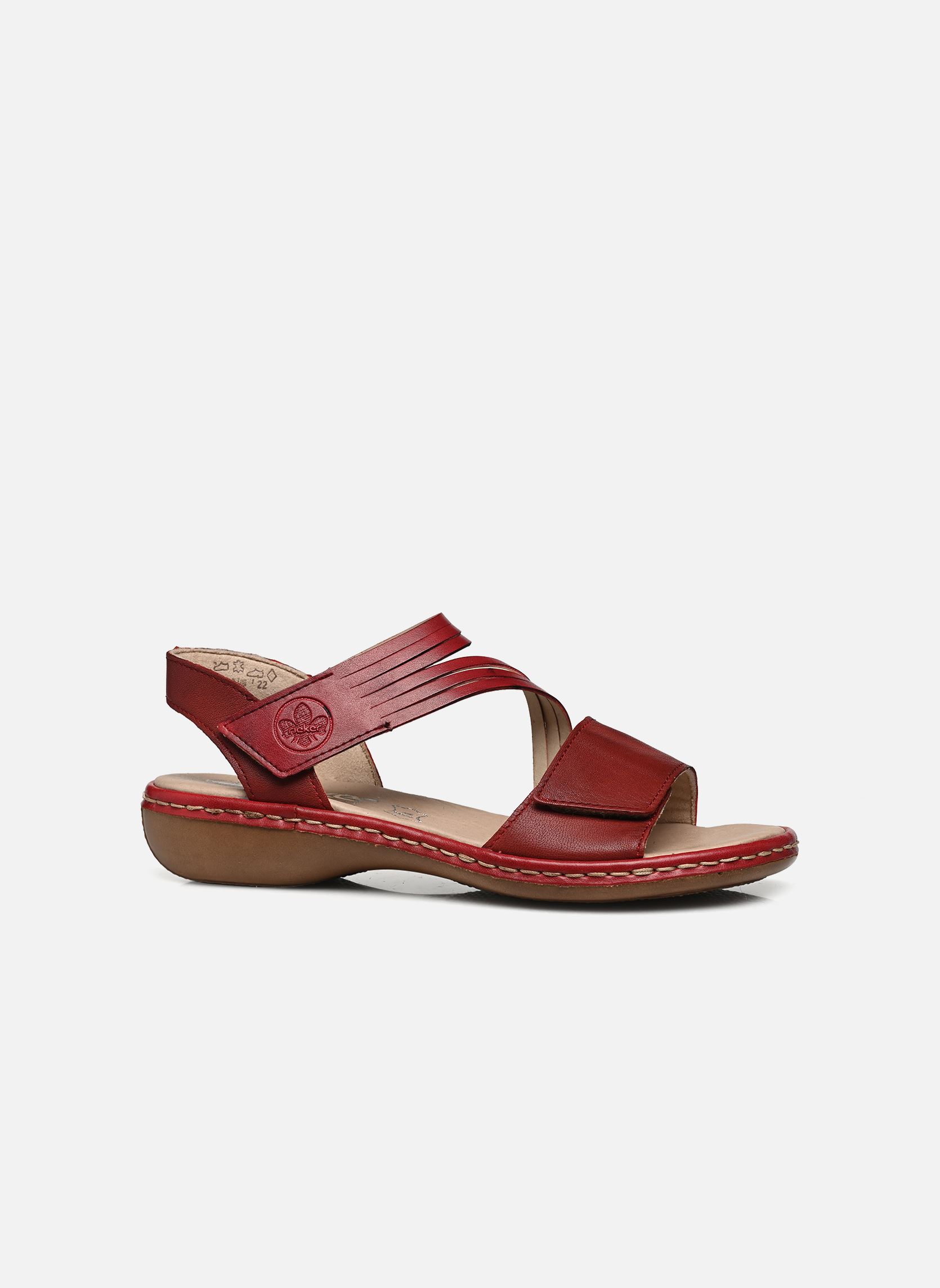 Platte sandalen 65964 dames rood Rieker Platte sandalen 65964 dames rood BURGUND/BURGUNDROT