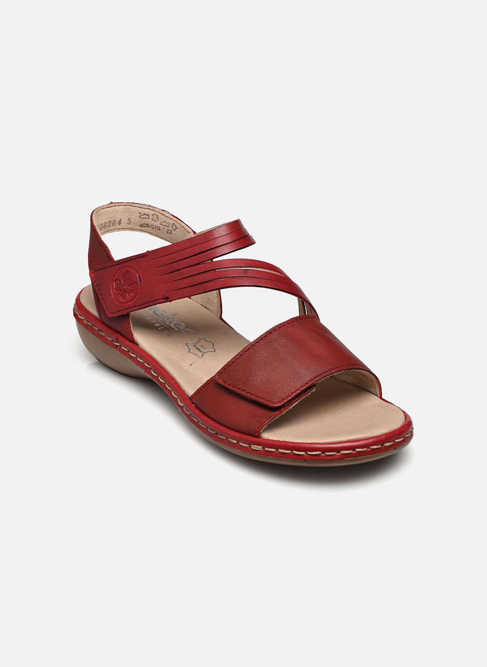 Platte sandalen 65964 dames rood Rieker Platte sandalen 65964 dames rood BURGUND/BURGUNDROT