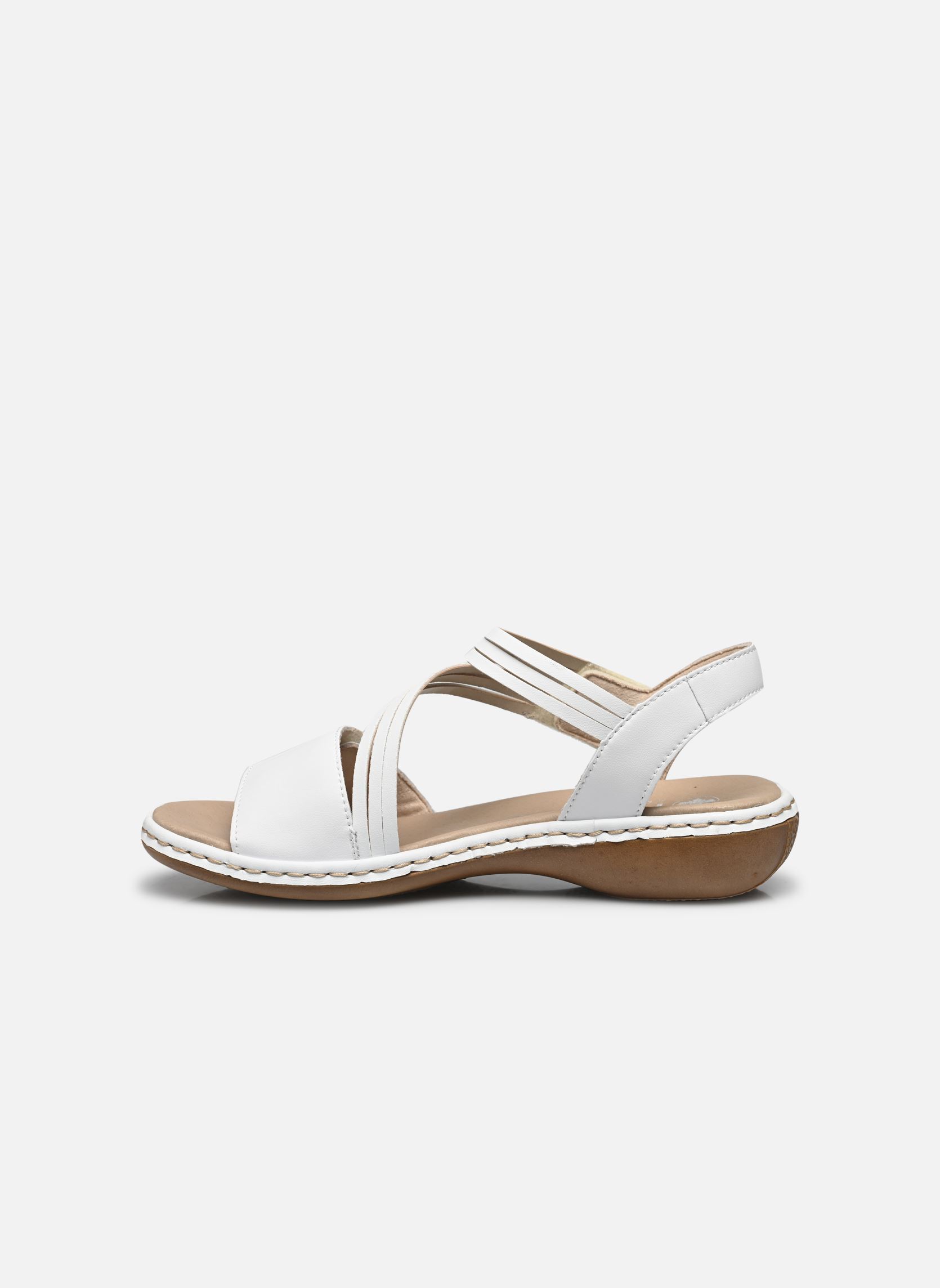 Platte sandalen 65964 dames wit Rieker Platte sandalen 65964 dames wit BLANC