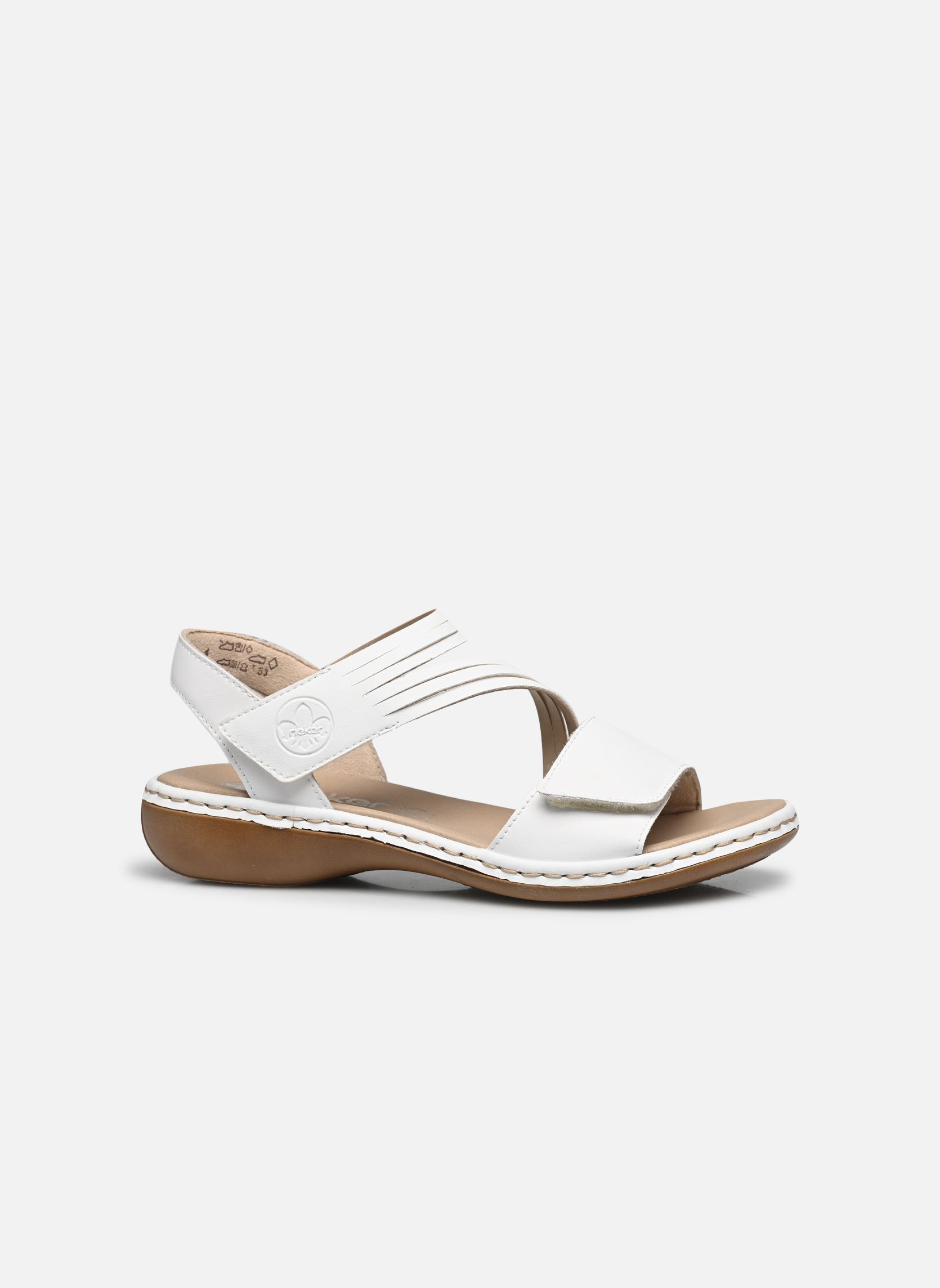 Platte sandalen 65964 dames wit Rieker Platte sandalen 65964 dames wit BLANC