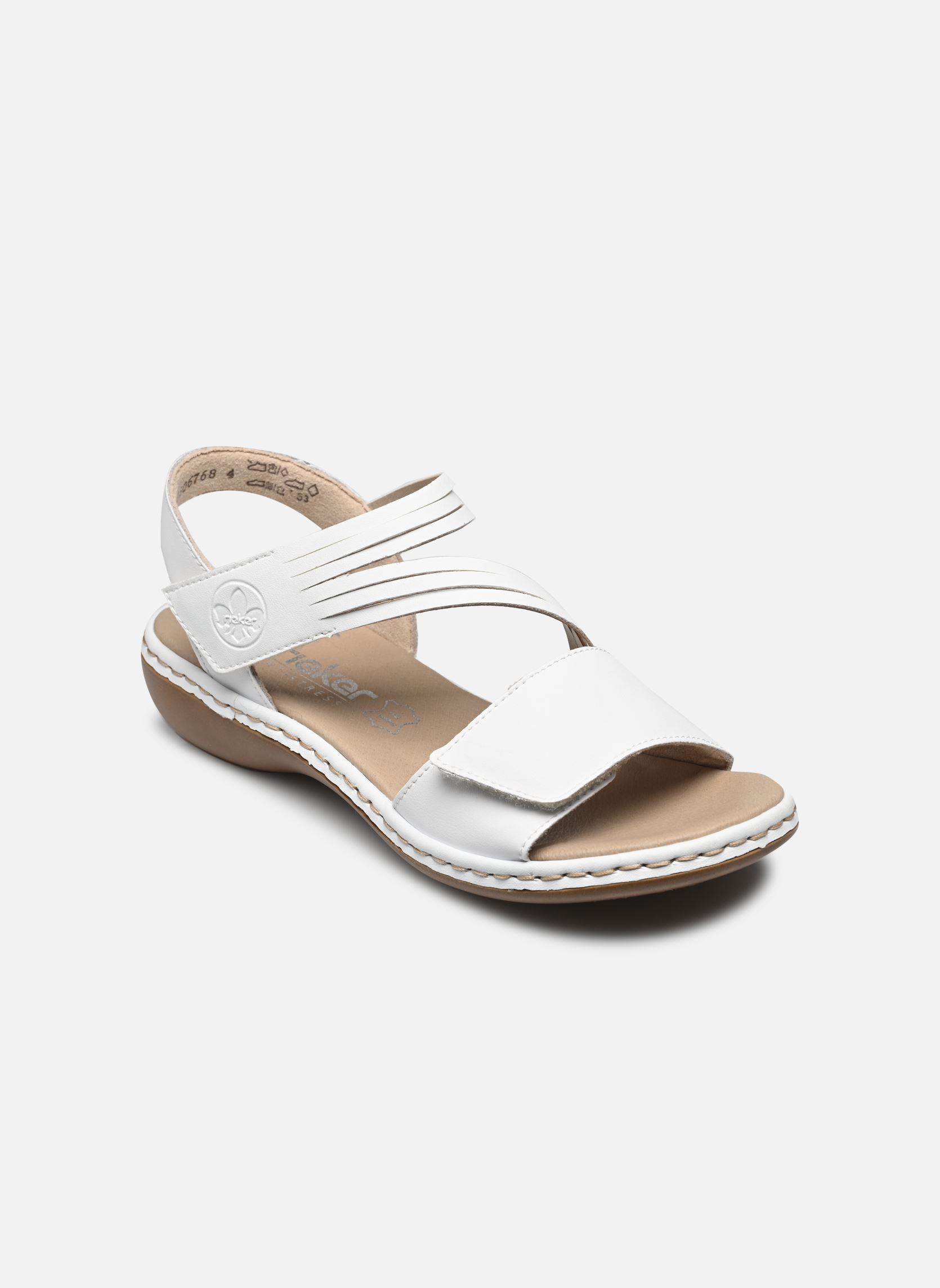 Platte sandalen 65964 dames wit Rieker Platte sandalen 65964 dames wit BLANC