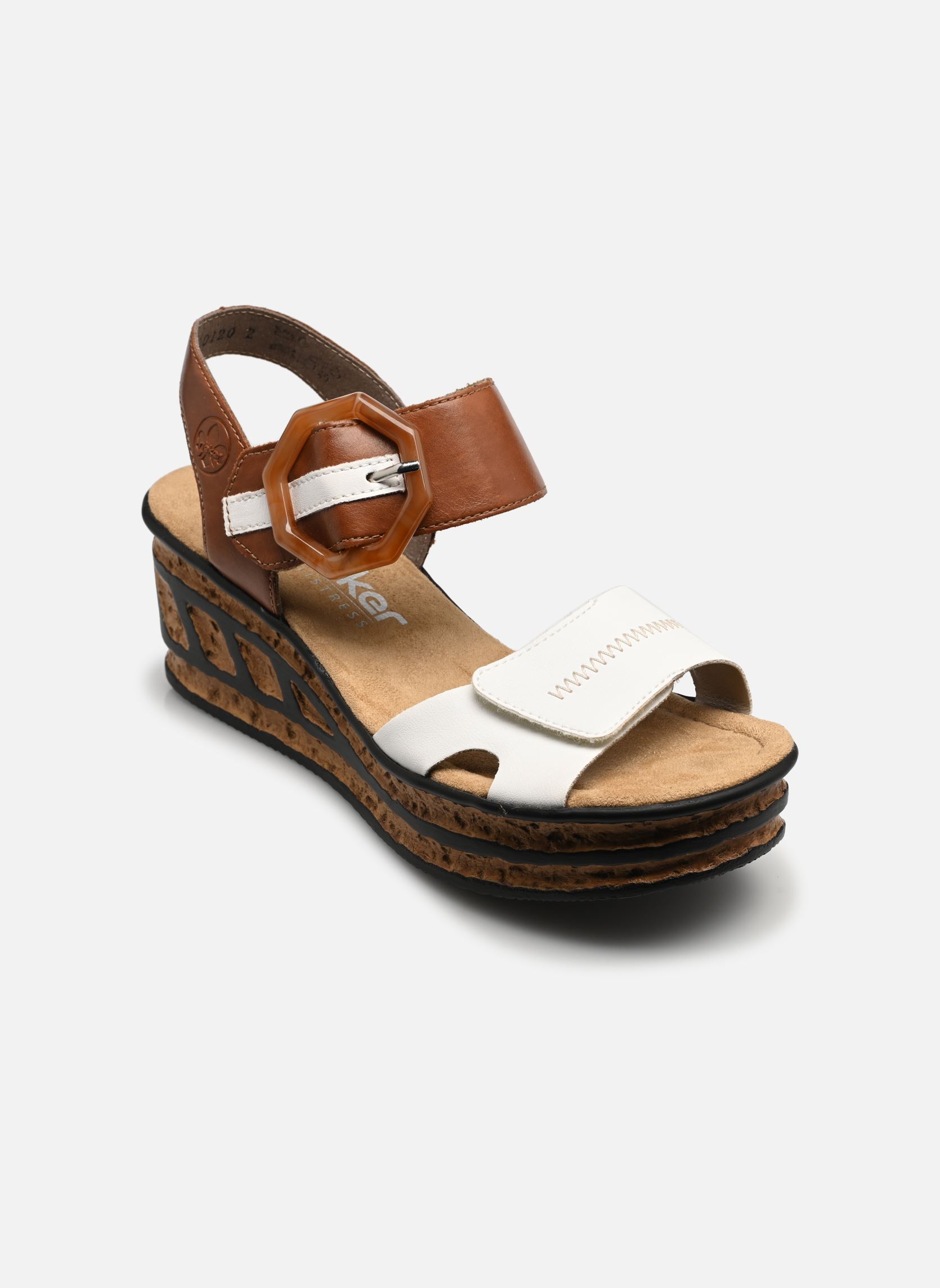 Keil- und Plateausandalen 68176 damen weiß Rieker Keil- und Plateausandalen 68176 damen weiß WEISS/SHERRY