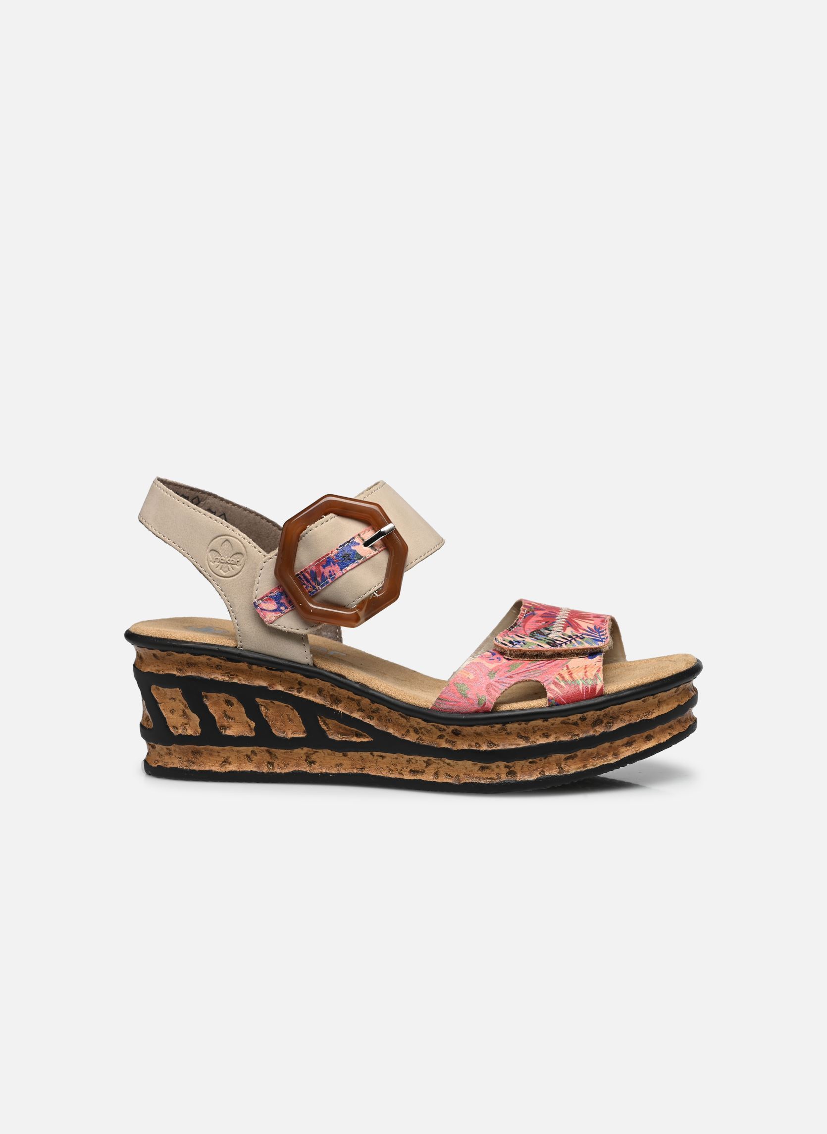 Sandalias y plataformas de cuña 68176 mujer multicolor Rieker Sandalias y plataformas de cuña 68176 mujer multicolor MULTICOLORE
