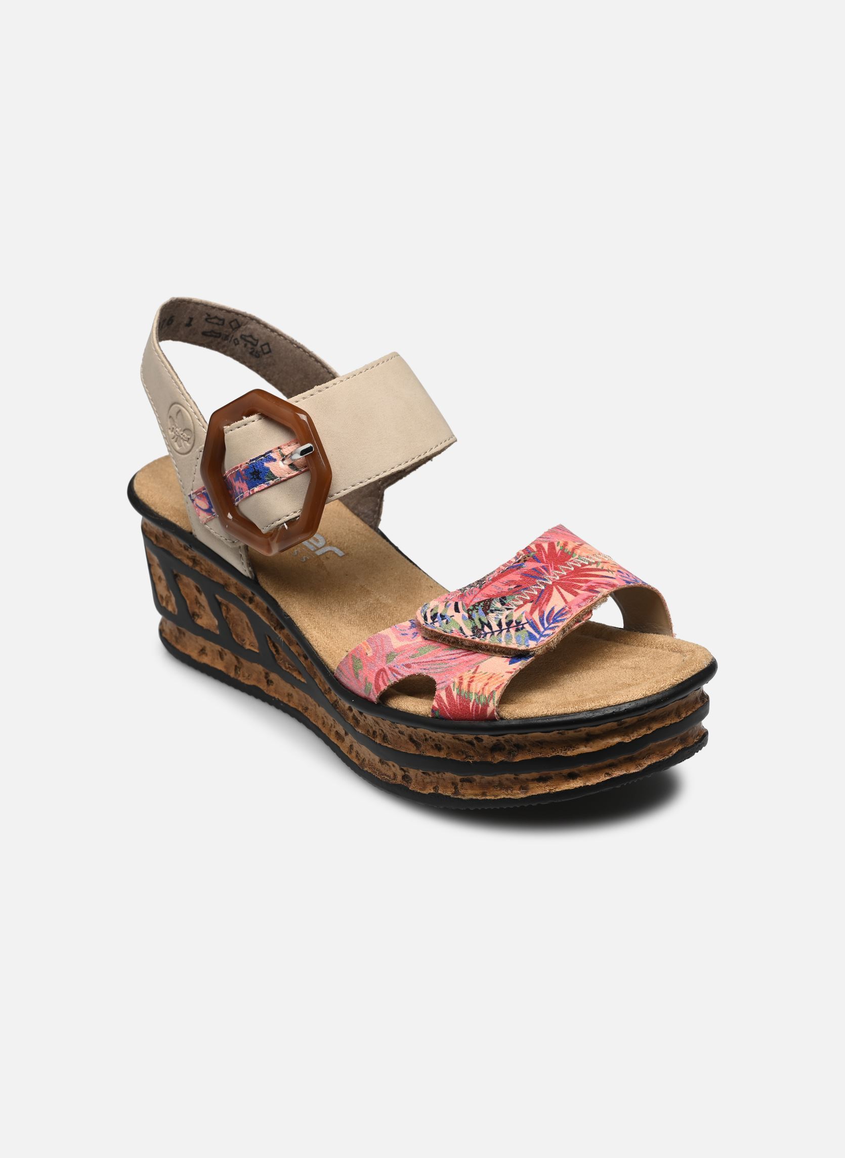 Sandalias y plataformas de cuña 68176 mujer multicolor Rieker Sandalias y plataformas de cuña 68176 mujer multicolor MULTICOLORE
