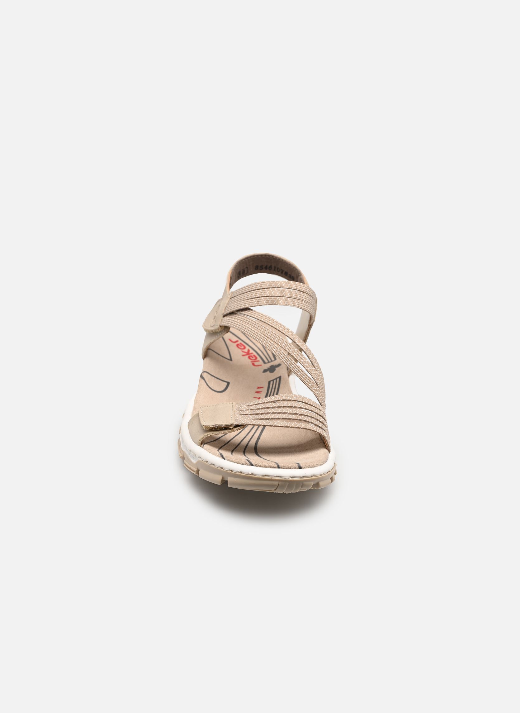Platte sandalen 68871 dames beige Rieker Platte sandalen 68871 dames beige GINGER/CLIFF-WEISS