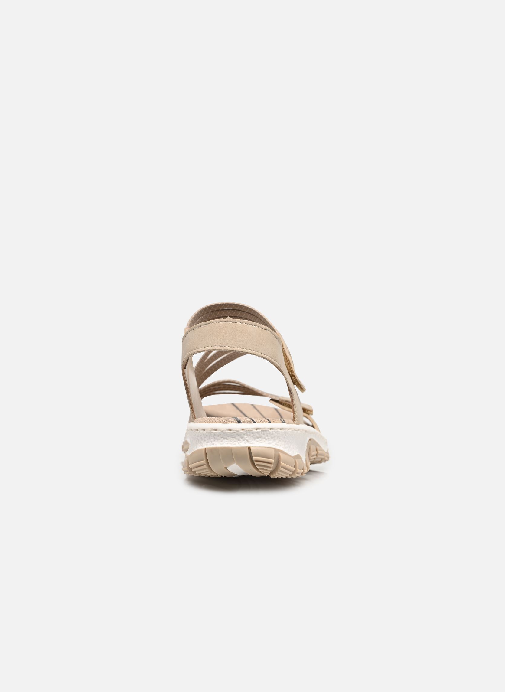 Platte sandalen 68871 dames beige Rieker Platte sandalen 68871 dames beige GINGER/CLIFF-WEISS
