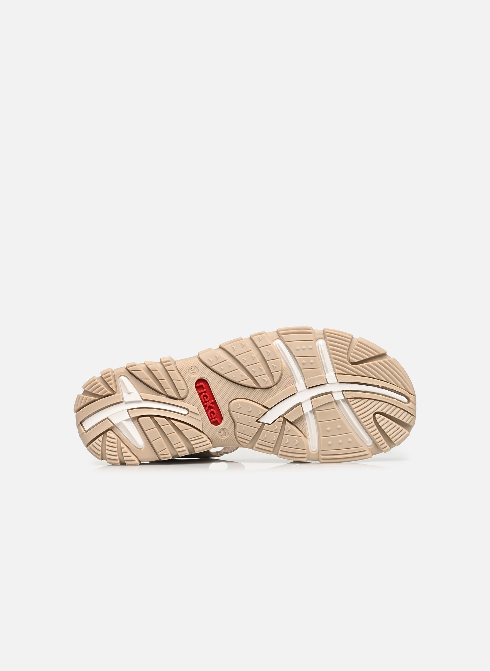 Platte sandalen 68871 dames beige Rieker Platte sandalen 68871 dames beige GINGER/CLIFF-WEISS
