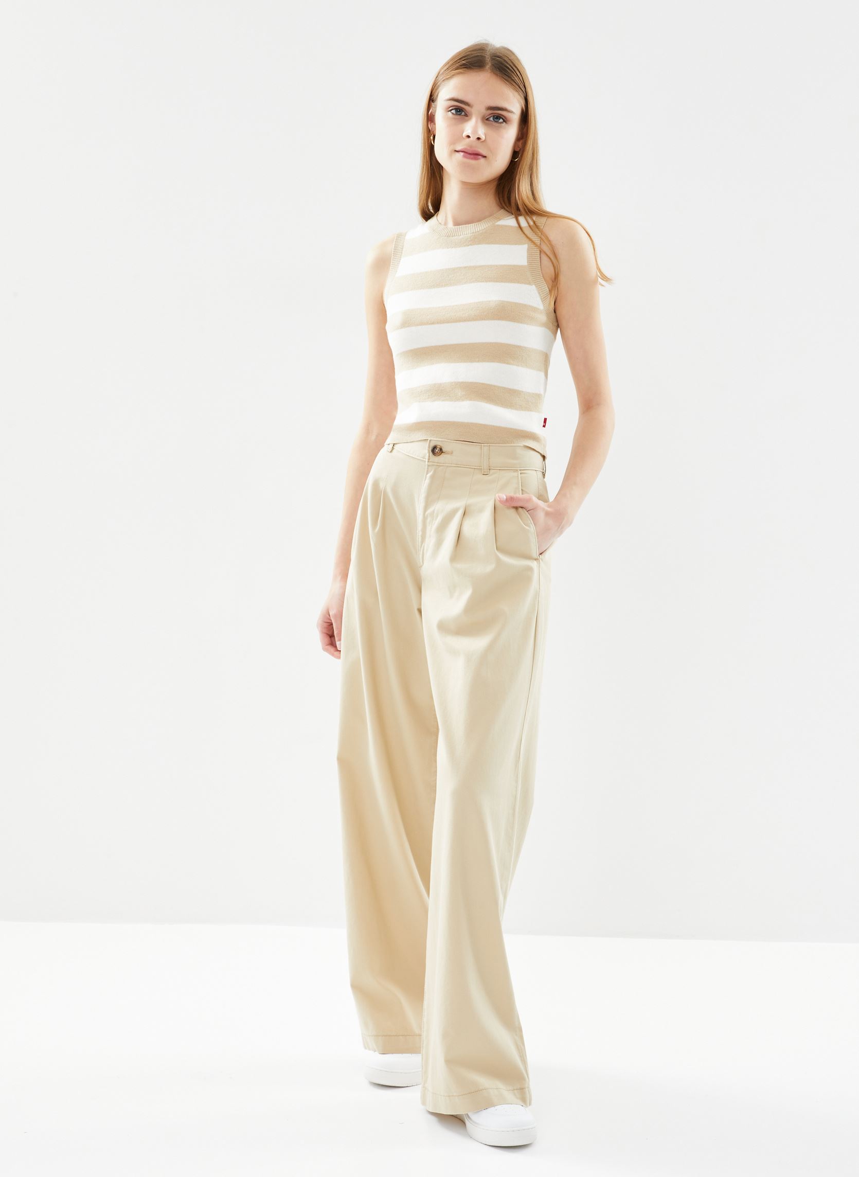 Débardeurs Ocean Tank femme blanc Levi's Débardeurs Ocean Tank femme blanc Abalone Stripe Safar