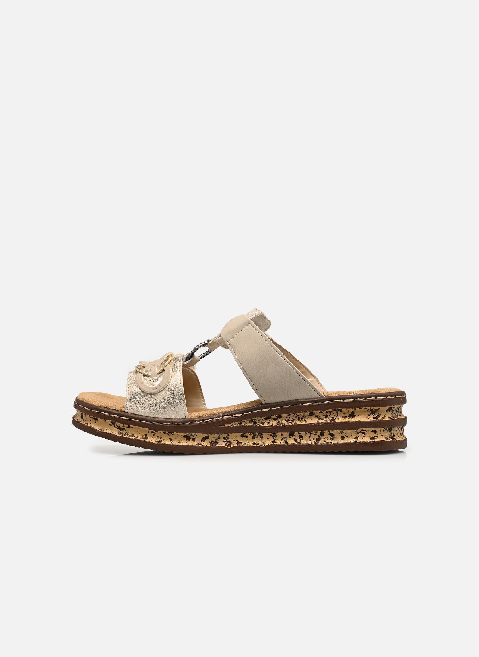 Mules et sabots 62936 femme beige Rieker Mules et sabots 62936 femme beige CLIFF/MUSCHEL/LIGHTGOLD