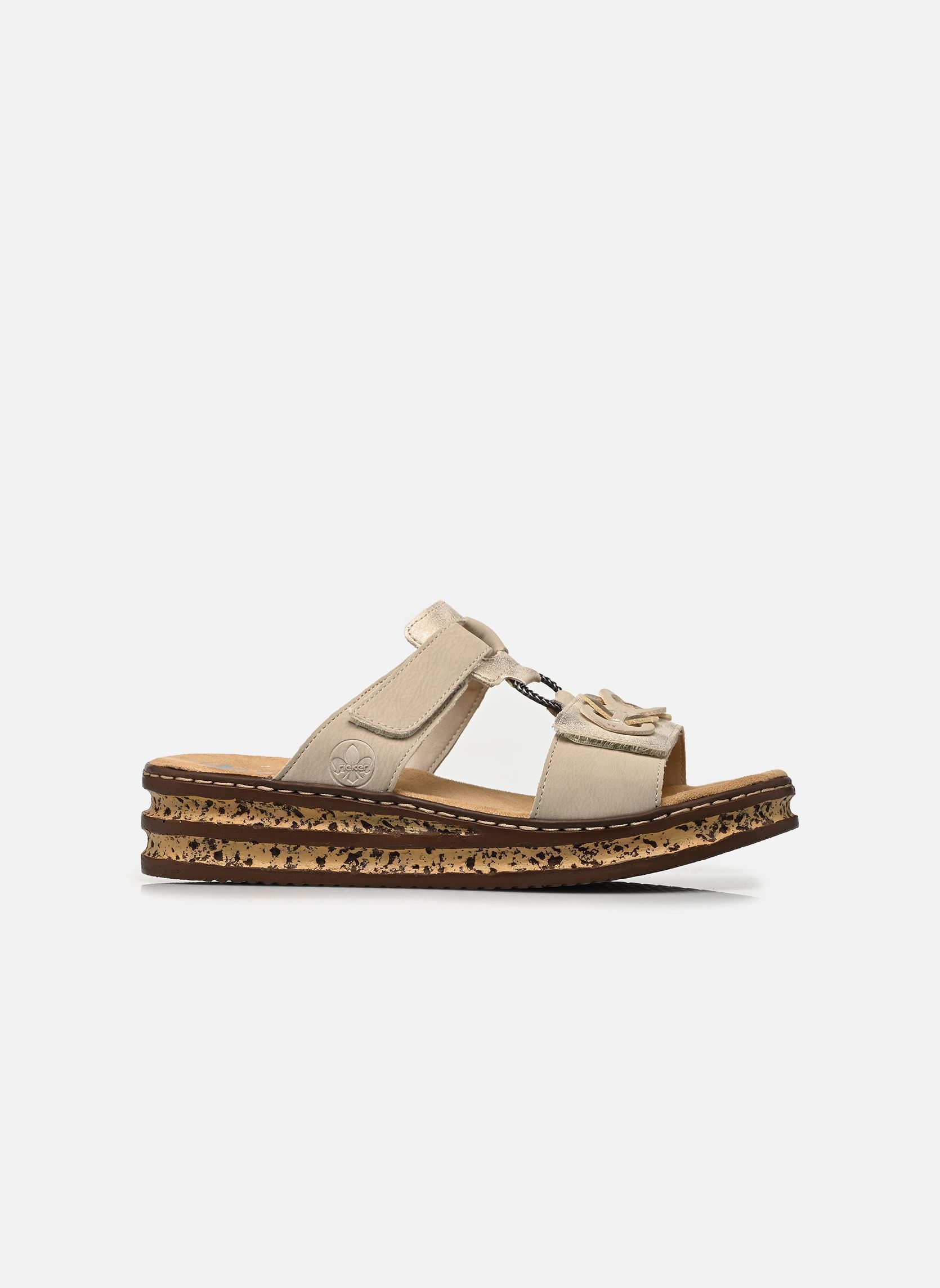 Mules et sabots 62936 femme beige Rieker Mules et sabots 62936 femme beige CLIFF/MUSCHEL/LIGHTGOLD