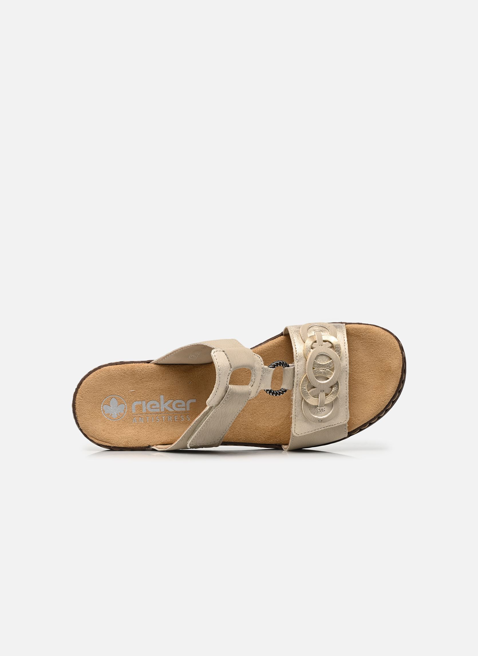 Mules et sabots 62936 femme beige Rieker Mules et sabots 62936 femme beige CLIFF/MUSCHEL/LIGHTGOLD