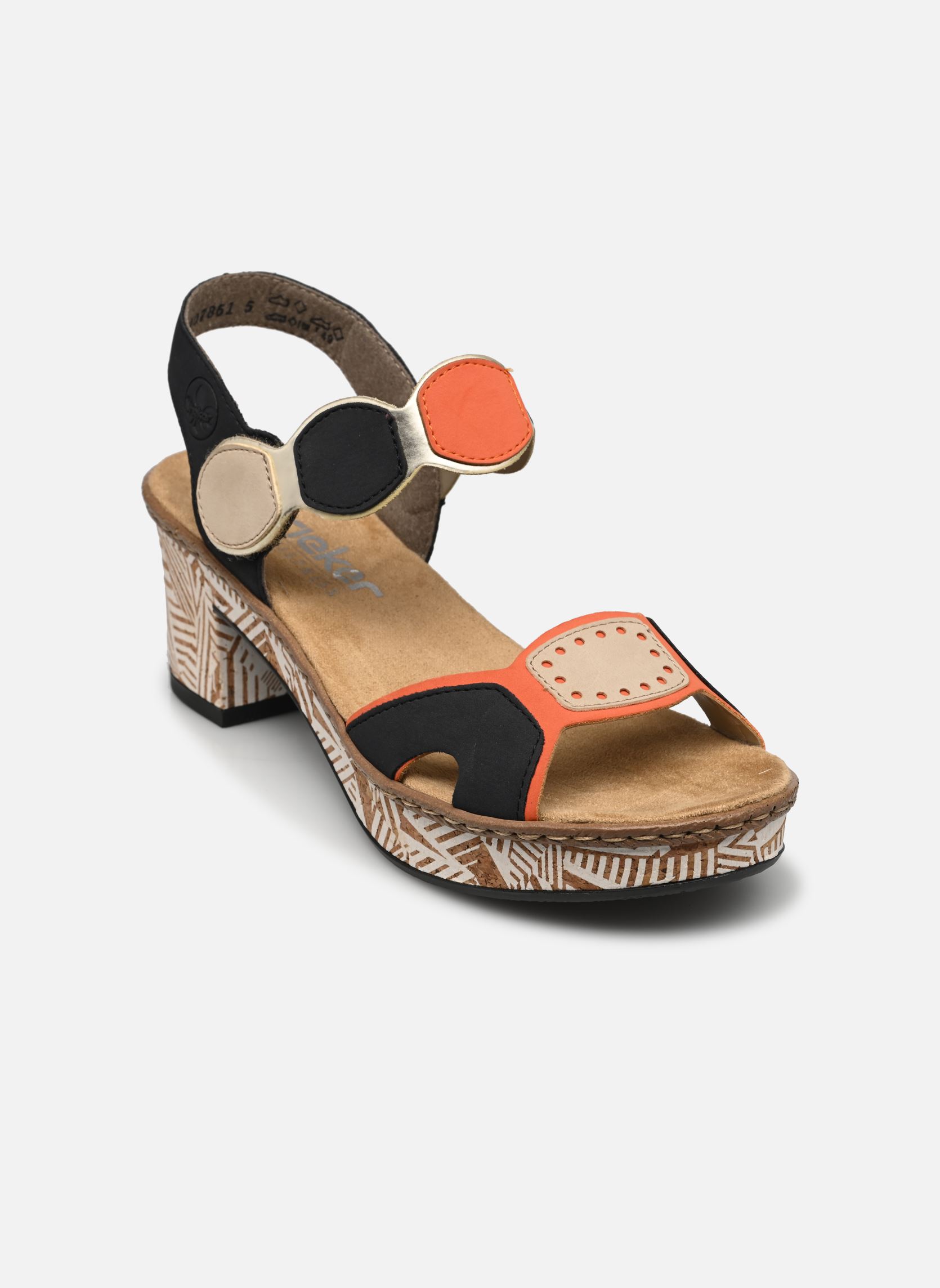 Sandales 63876 femme multicolore Rieker Sandales 63876 femme multicolore ORANGE/PAZIFIK/GINGER/GOLD