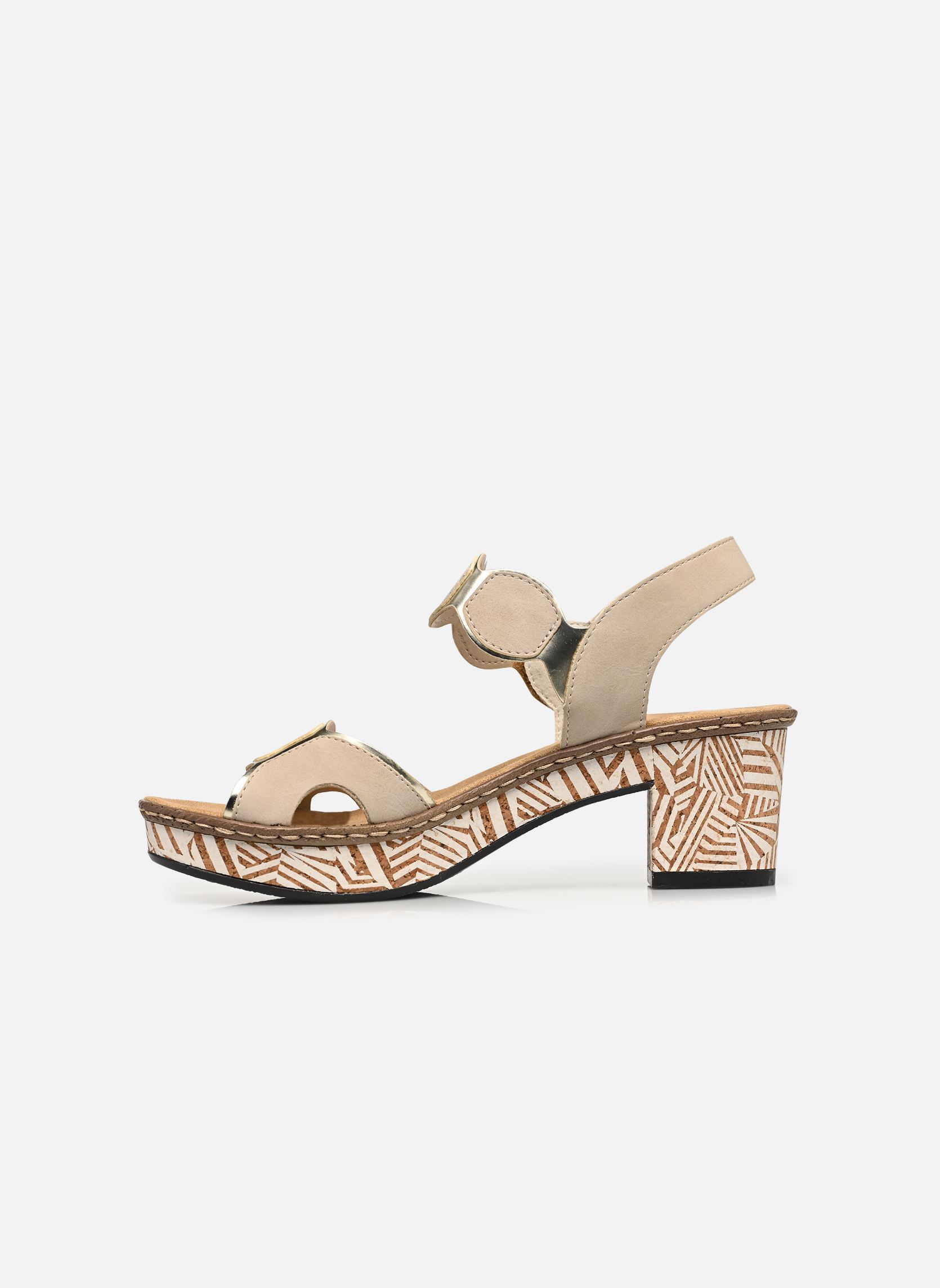 Sandalen 63876 dames beige Rieker Sandalen 63876 dames beige GINGER/MUSCHEL/GOLD