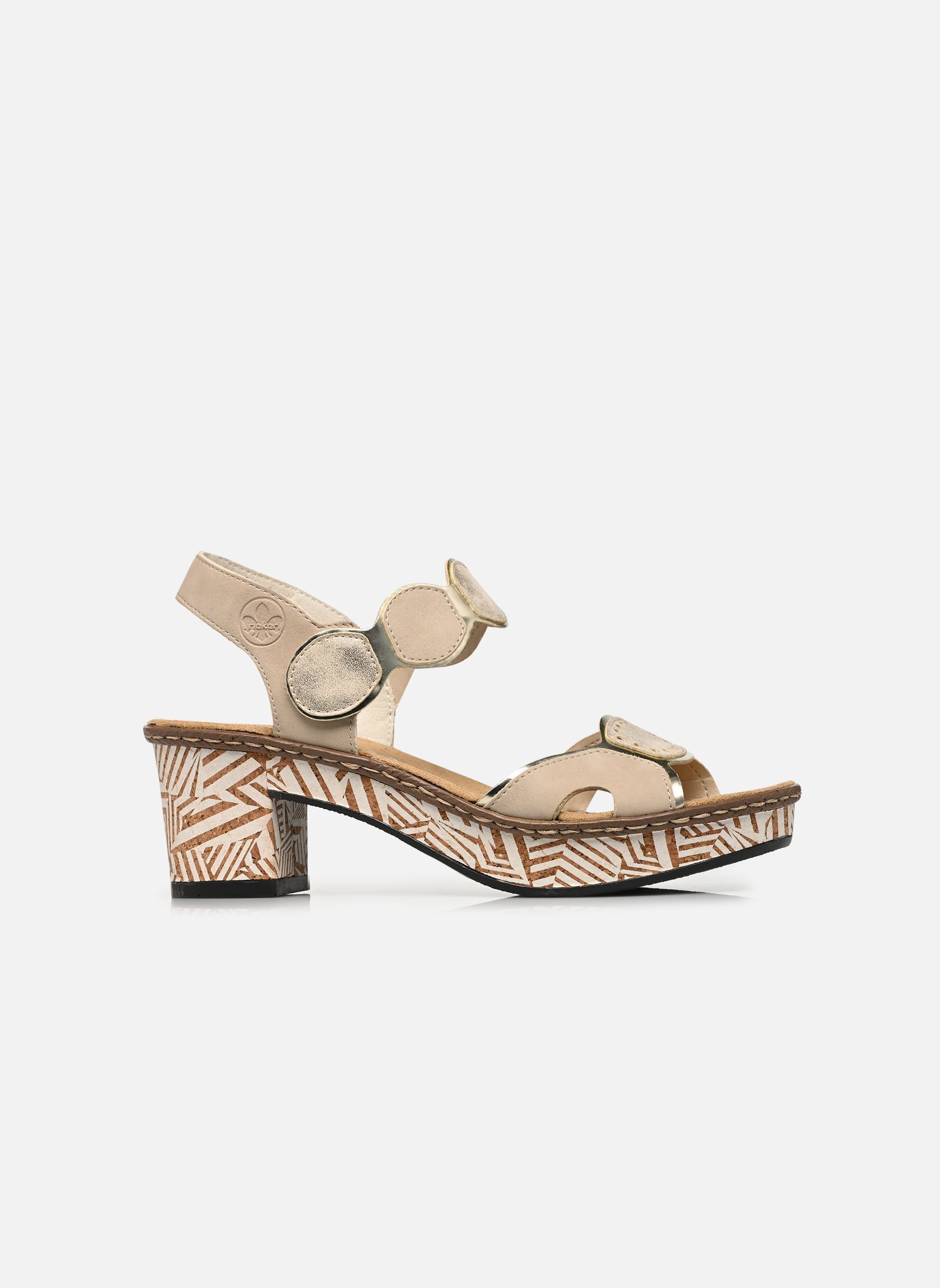 Sandalen 63876 dames beige Rieker Sandalen 63876 dames beige GINGER/MUSCHEL/GOLD