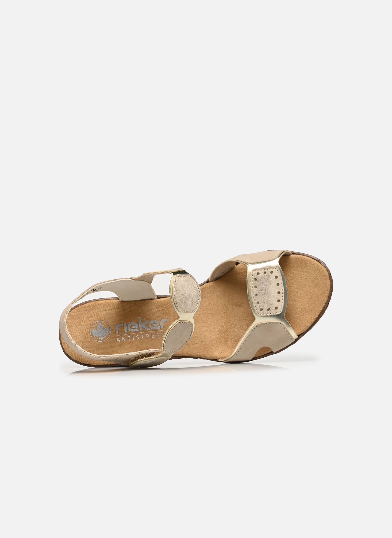 Sandalen 63876 dames beige Rieker Sandalen 63876 dames beige GINGER/MUSCHEL/GOLD