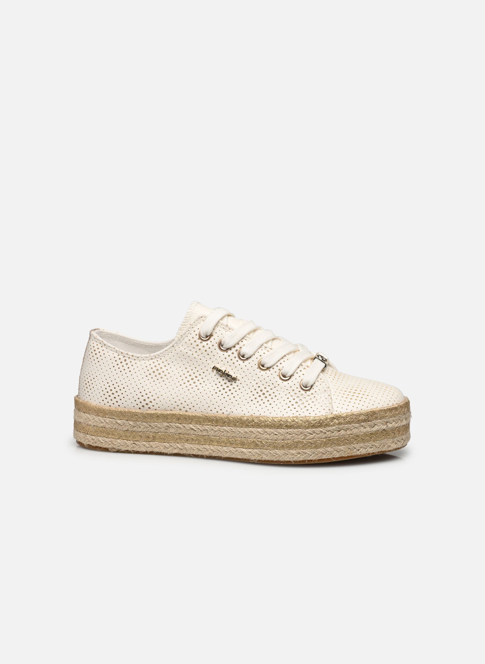 Zapatillas de cuña 94005 mujer beige Rieker Zapatillas de cuña 94005 mujer beige PERLWEISS