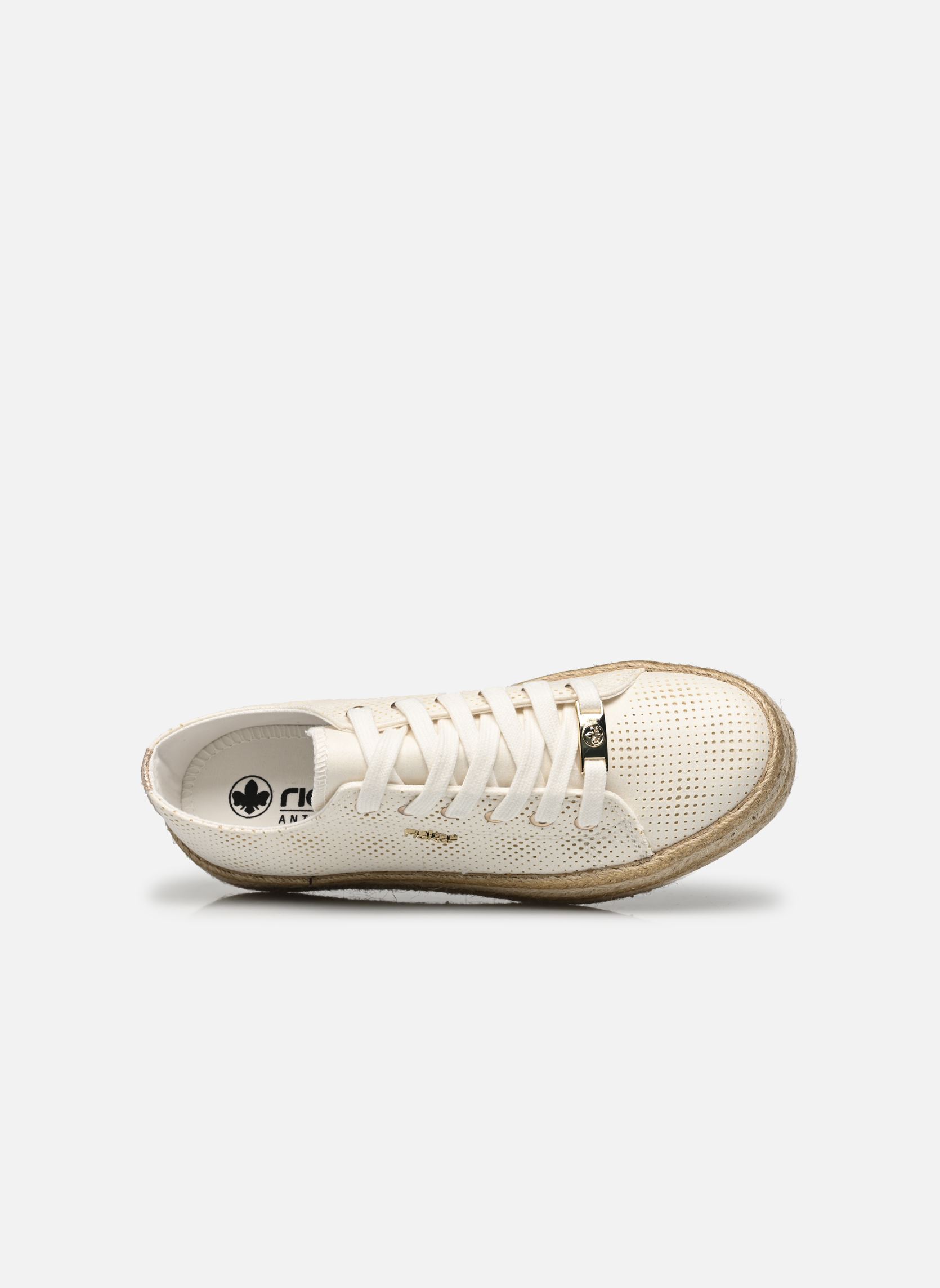 Zapatillas de cuña 94005 mujer beige Rieker Zapatillas de cuña 94005 mujer beige PERLWEISS