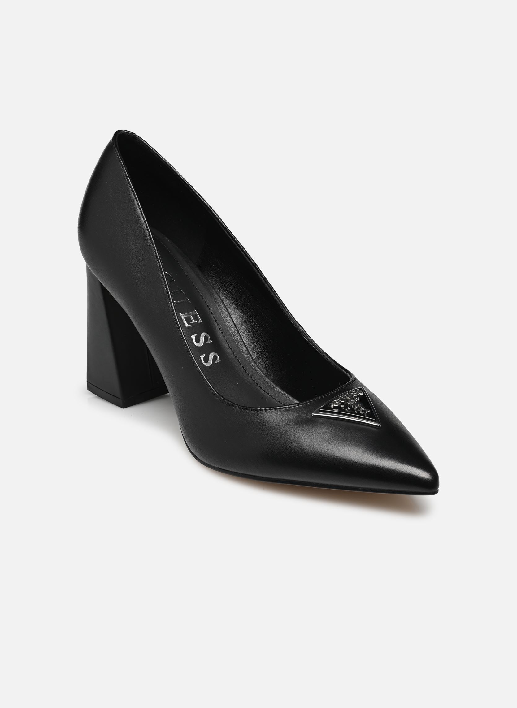 GUESS Naska Décolleté Donna Con Punta A Punta E Tacco 8,5 Cm - Slingback In Ecopelle Verniciata Con Catena E Ciondoli