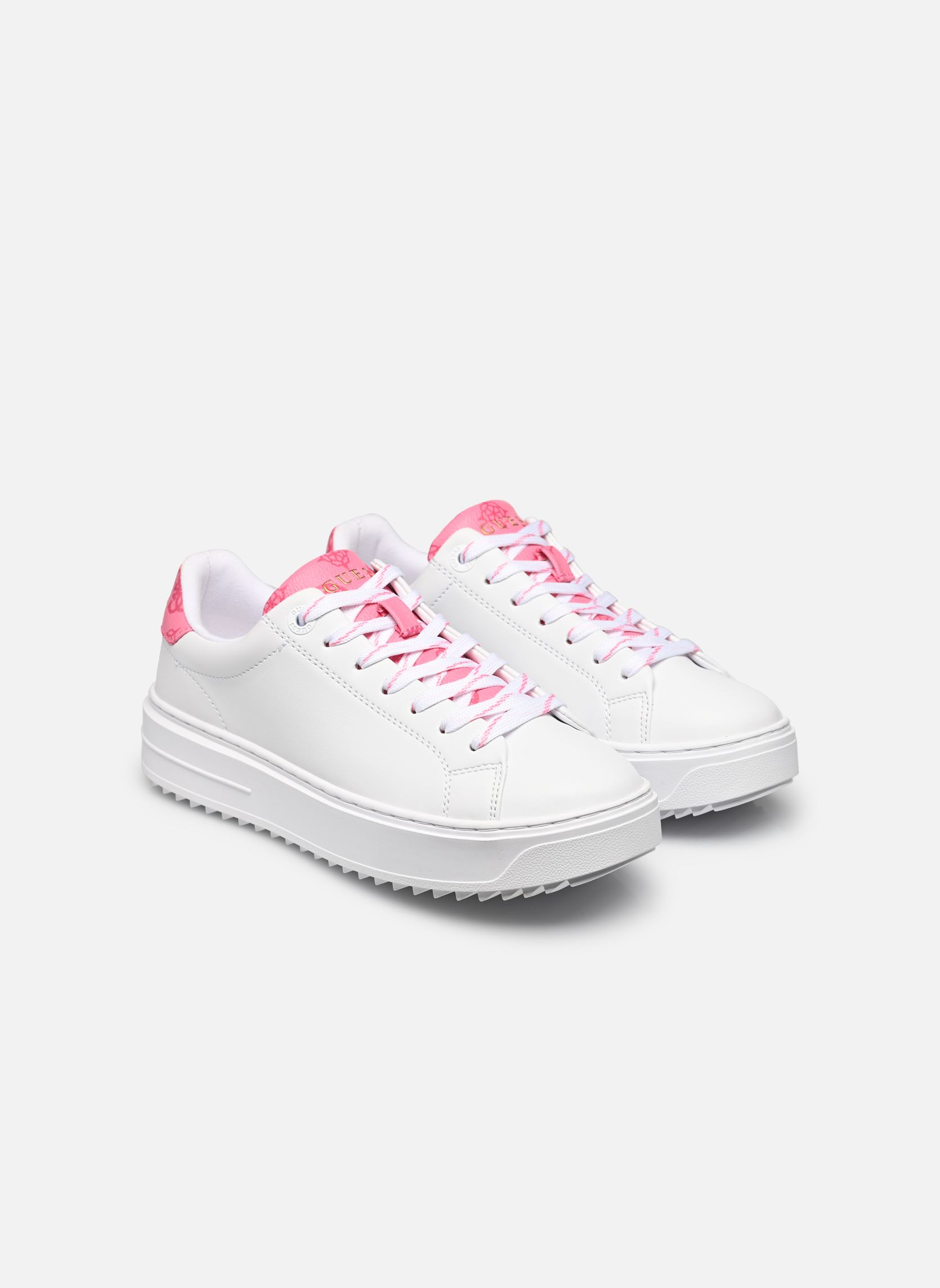 Niedrige Sneaker DENESA4 damen weiß Guess Niedrige Sneaker DENESA4 damen weiß White pink