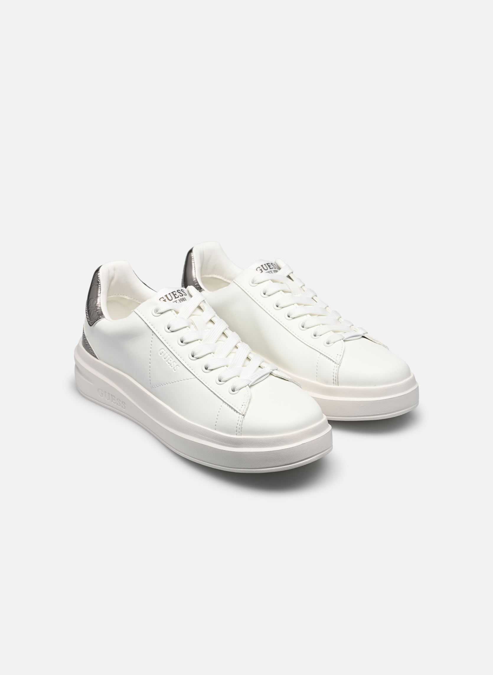 Baskets basses ELBINA femme blanc Guess Baskets basses ELBINA femme blanc White Gunmetal