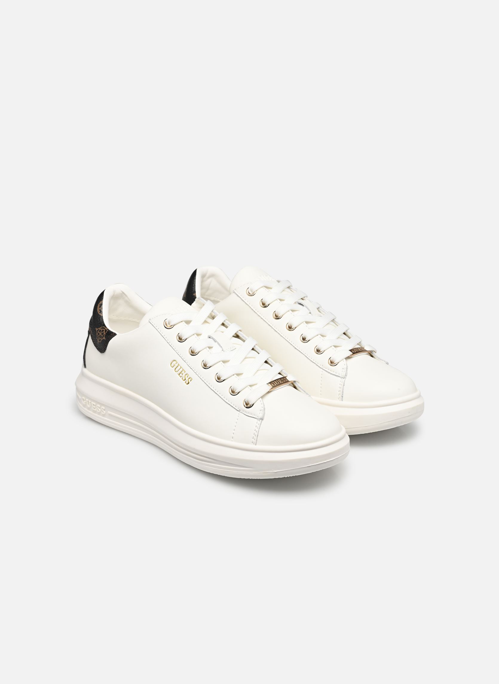 Lage sneakers VIBO W dames wit Guess Lage sneakers VIBO W dames wit White Brown