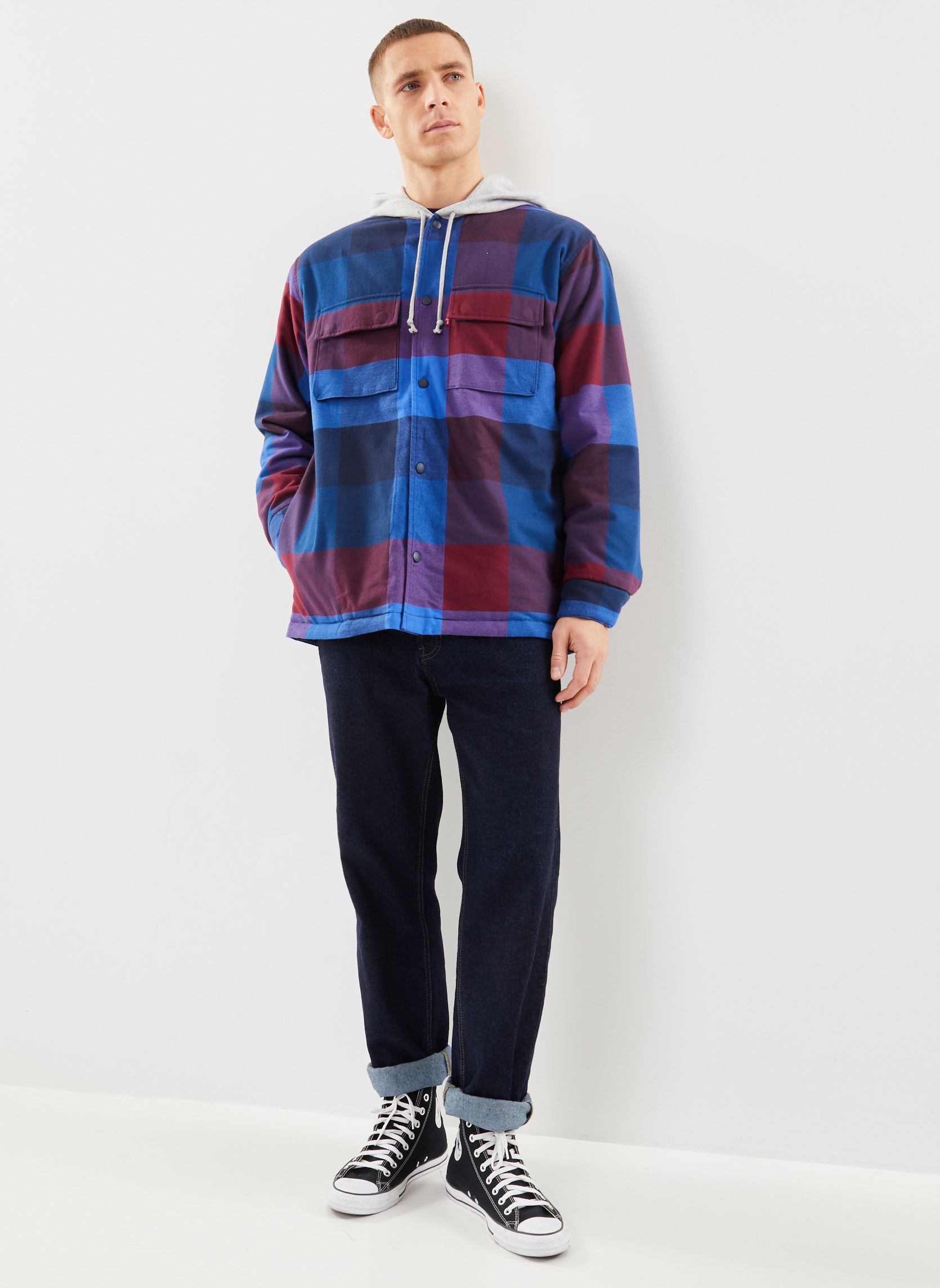 Vestes HOODED JACK WORKER homme bleu Levi's Vestes HOODED JACK WORKER homme bleu CAPITOLA PLAID NAVY