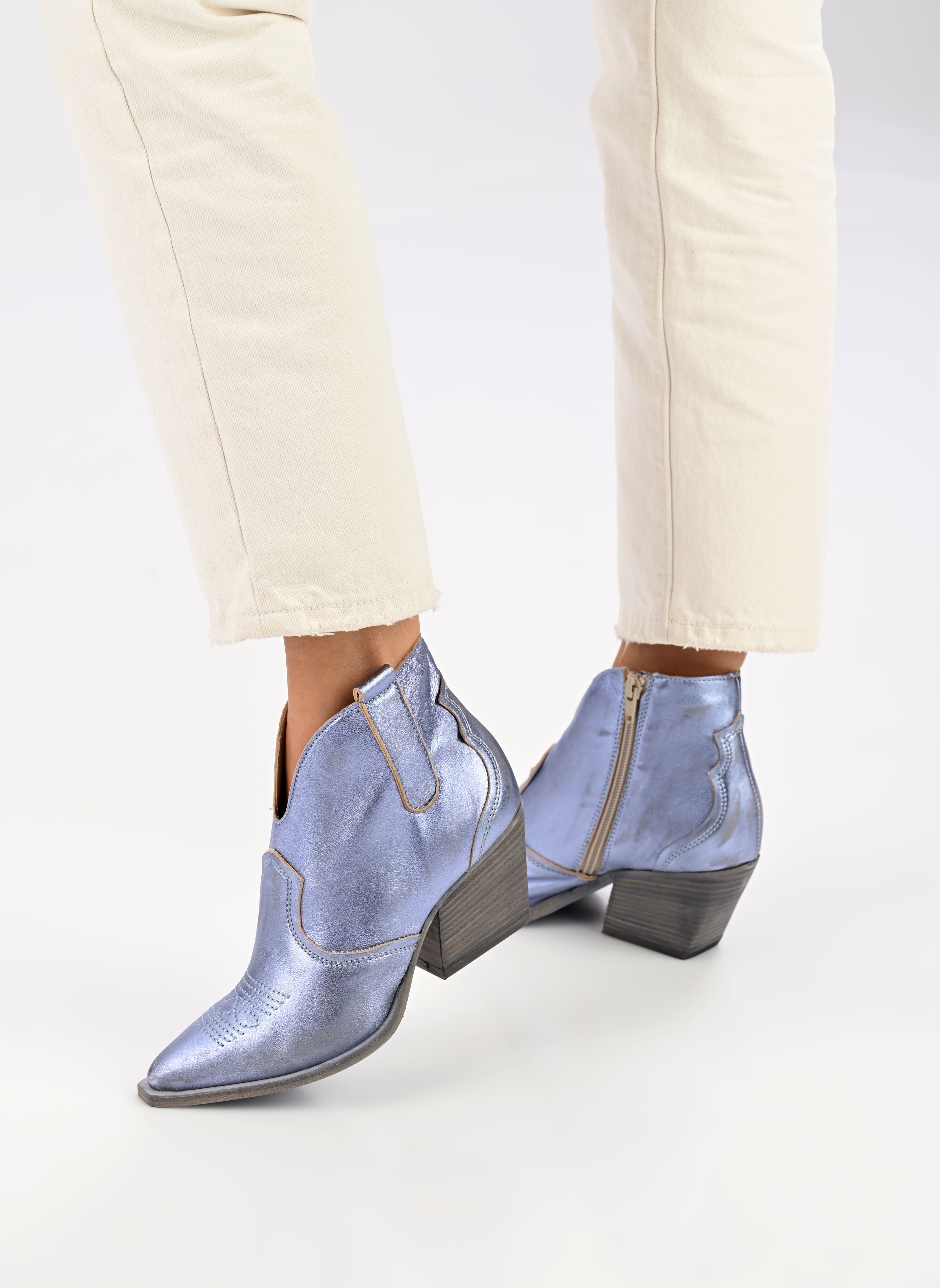 Bottines santiags E702E19 femme argent Semerdjian Bottines santiags E702E19 femme argent LAMINATO JEANS
