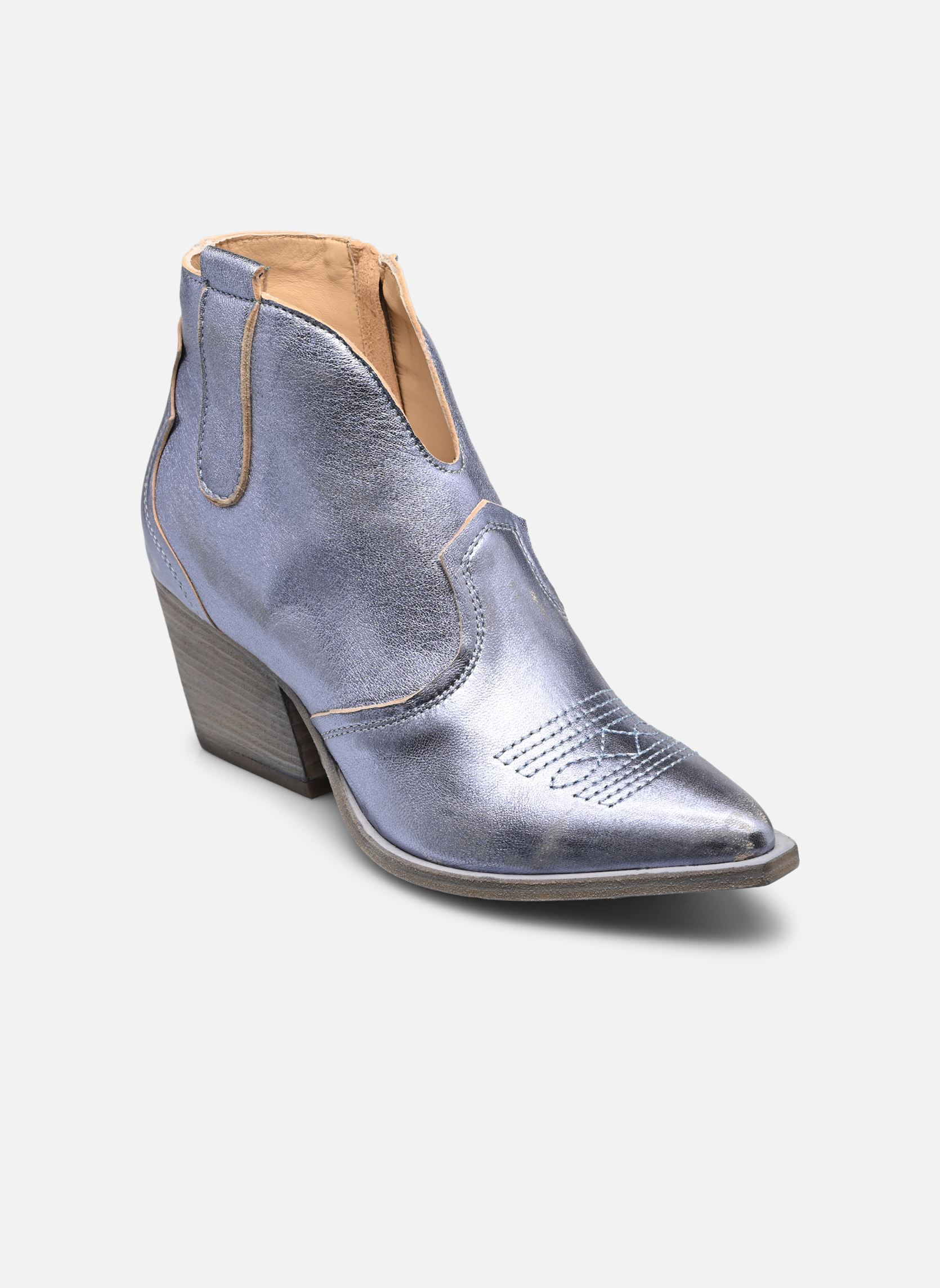 Bottines santiags E702E19 femme argent Semerdjian Bottines santiags E702E19 femme argent LAMINATO JEANS
