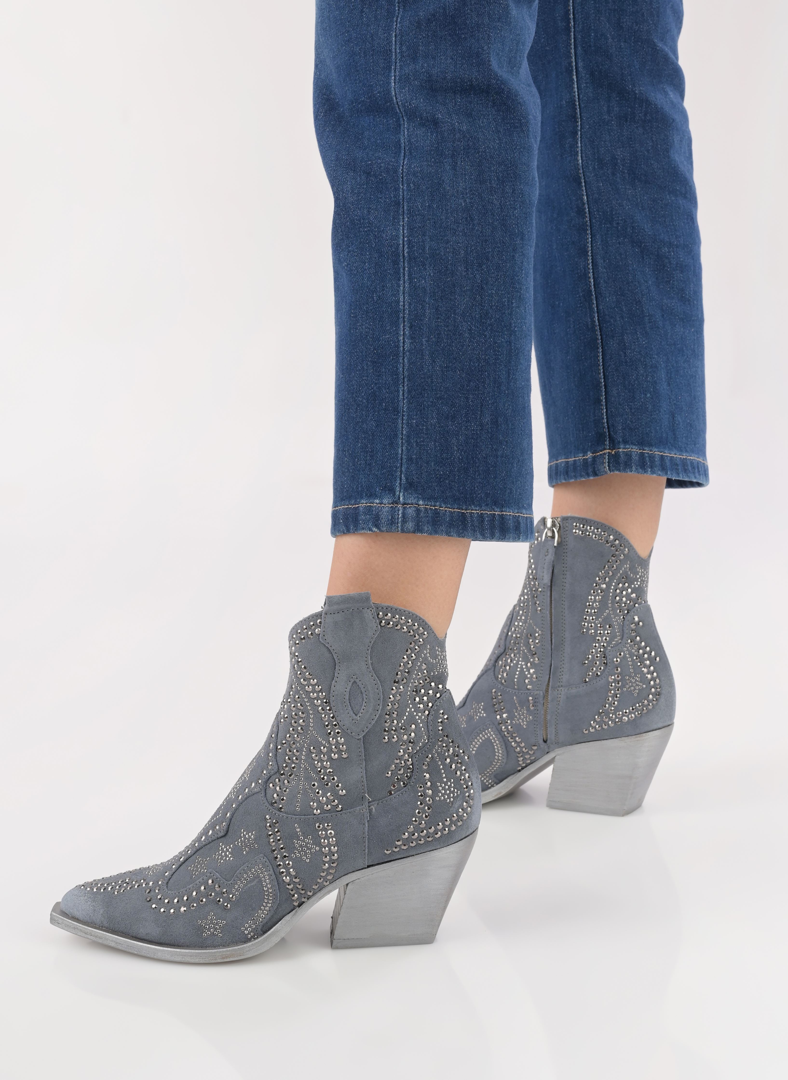 Bottines santiags M702M25 femme bleu Semerdjian Bottines santiags M702M25 femme bleu CAMOSCIO DENIM