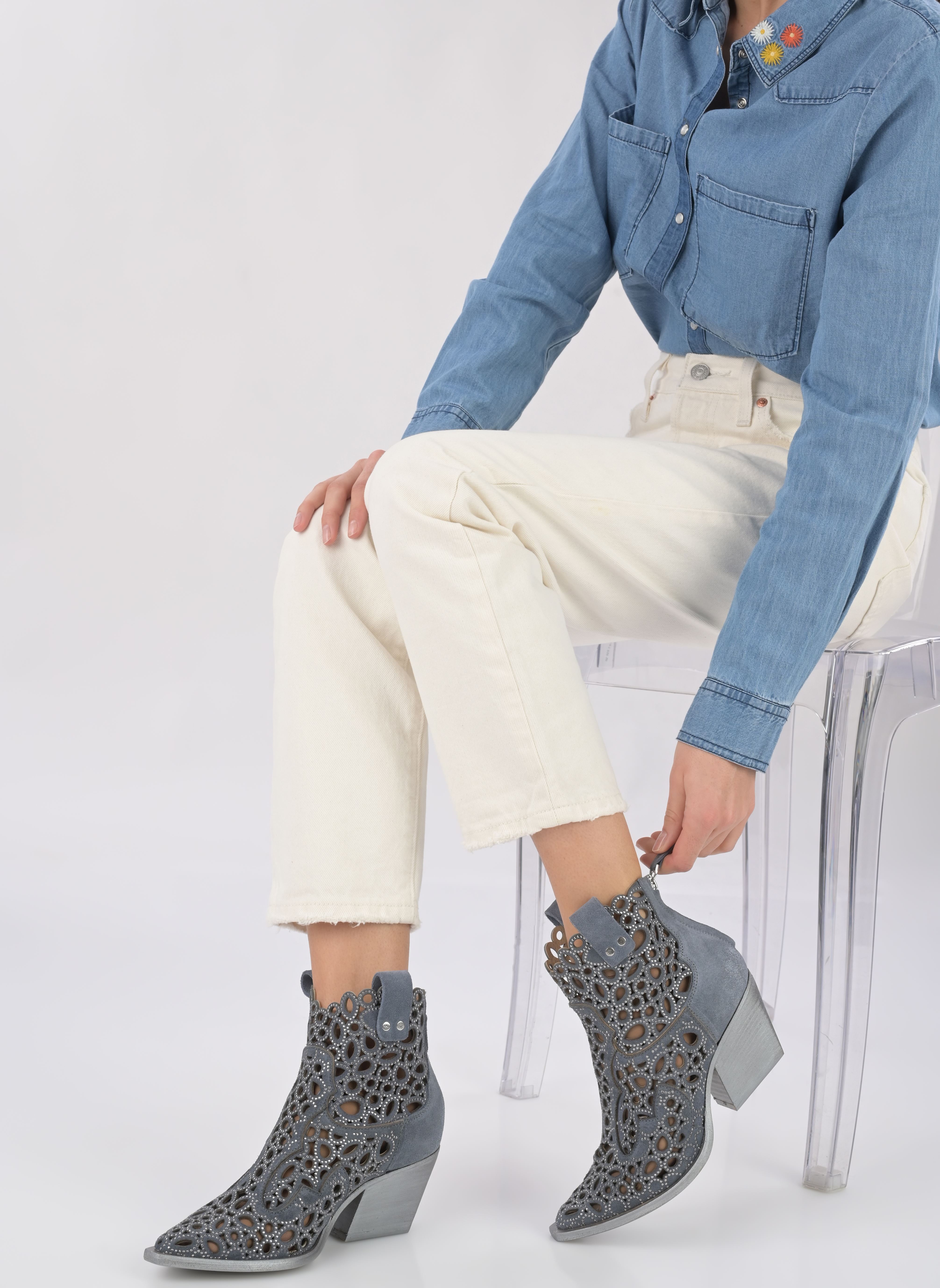 Cowboy boots M702M17 dames blauw Semerdjian Cowboy boots M702M17 dames blauw CROSTA DENIM